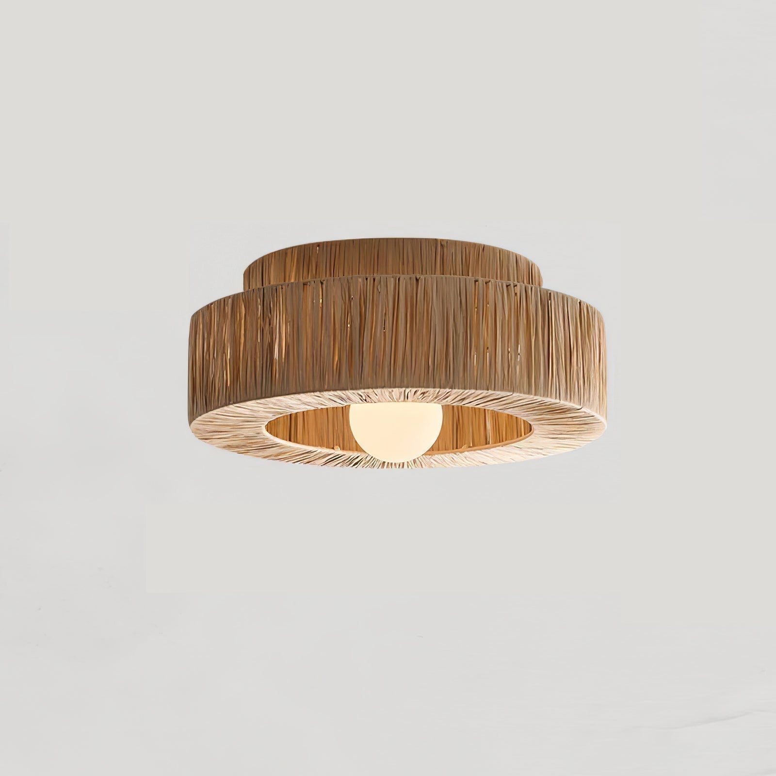Ilthean Plafonnier artistique en paille naturelle