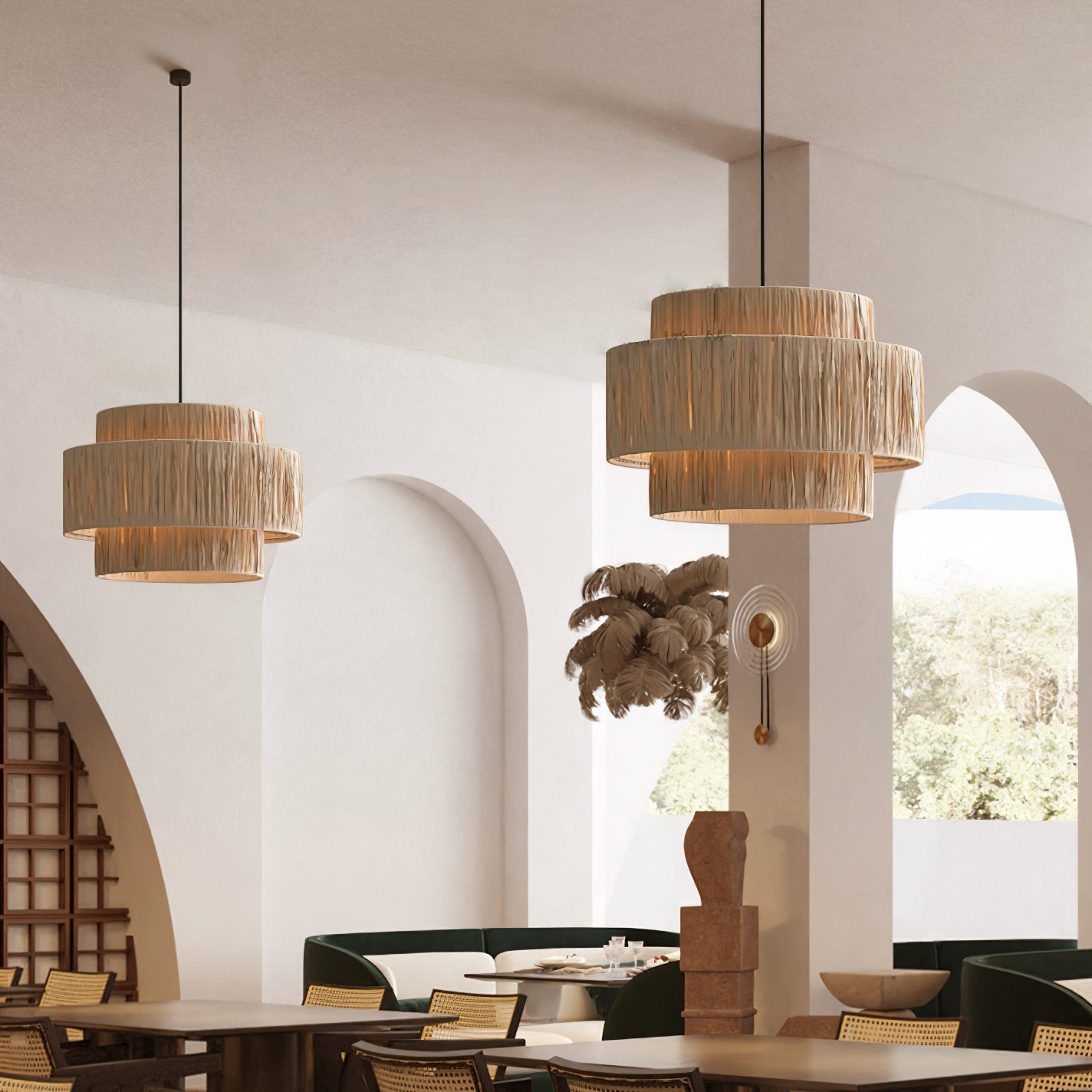 Thyra Suspension Paille Traditionnelle Rétro