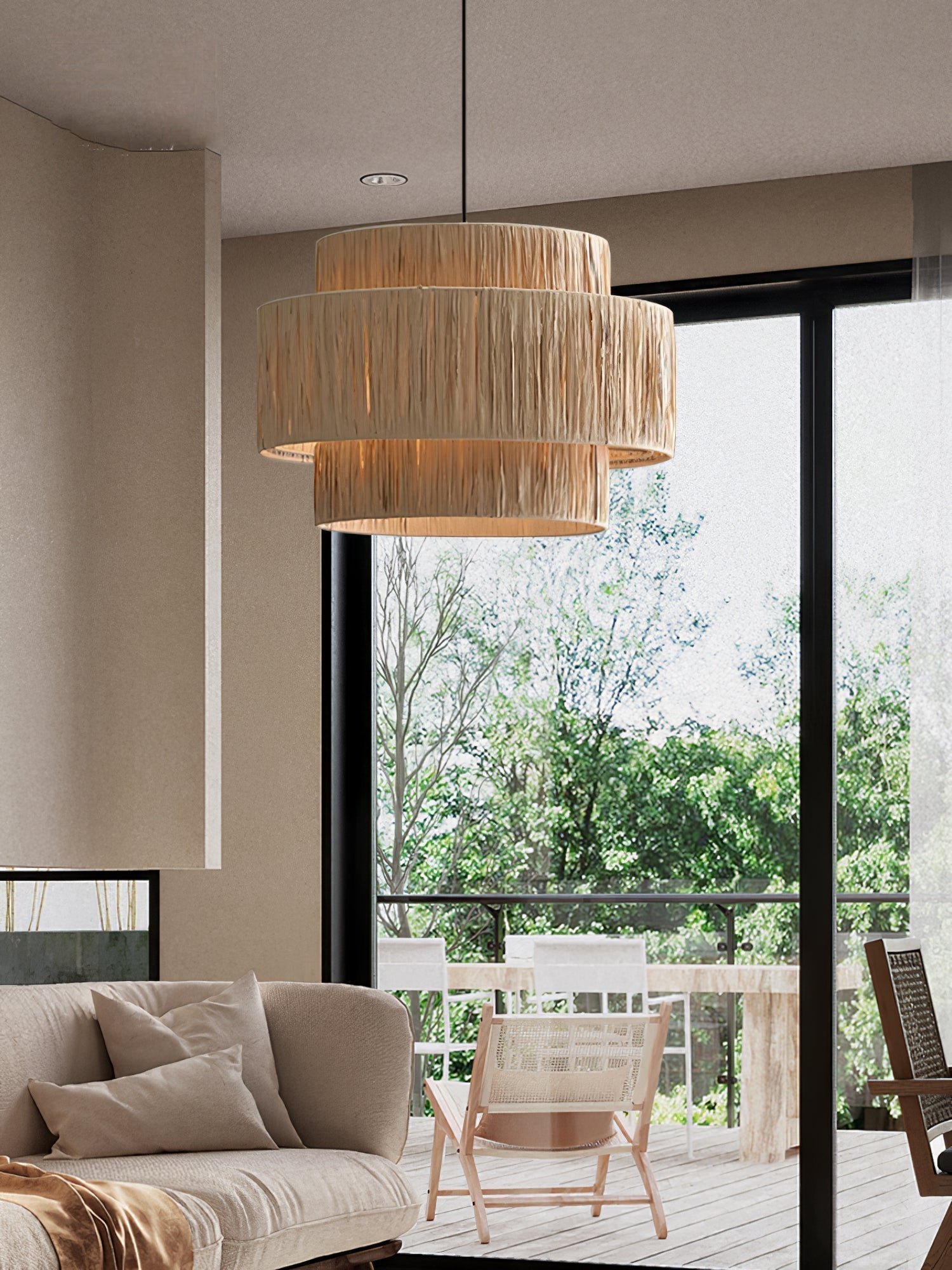 Thyra Suspension Paille Traditionnelle Rétro