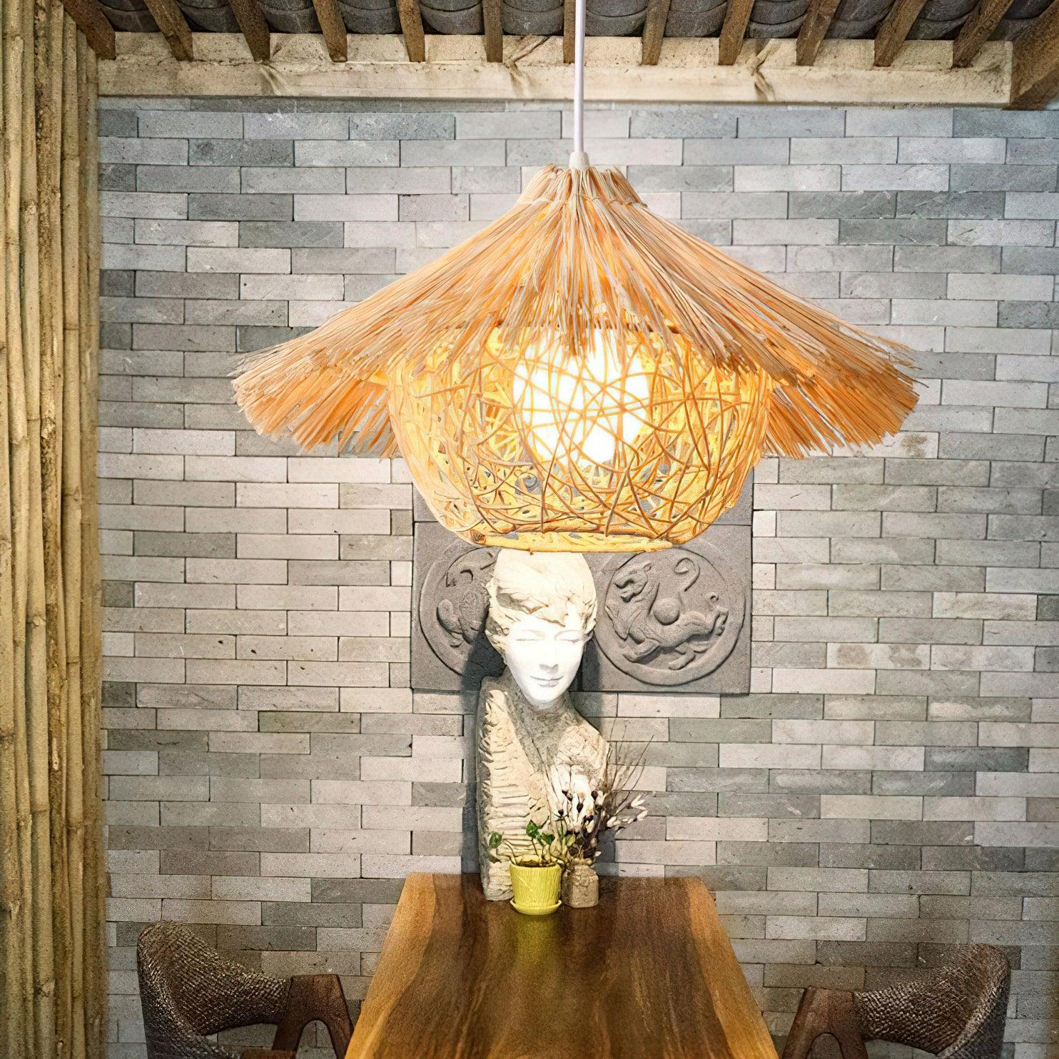 Catala Suspension en Rattan Chapeau de Paille