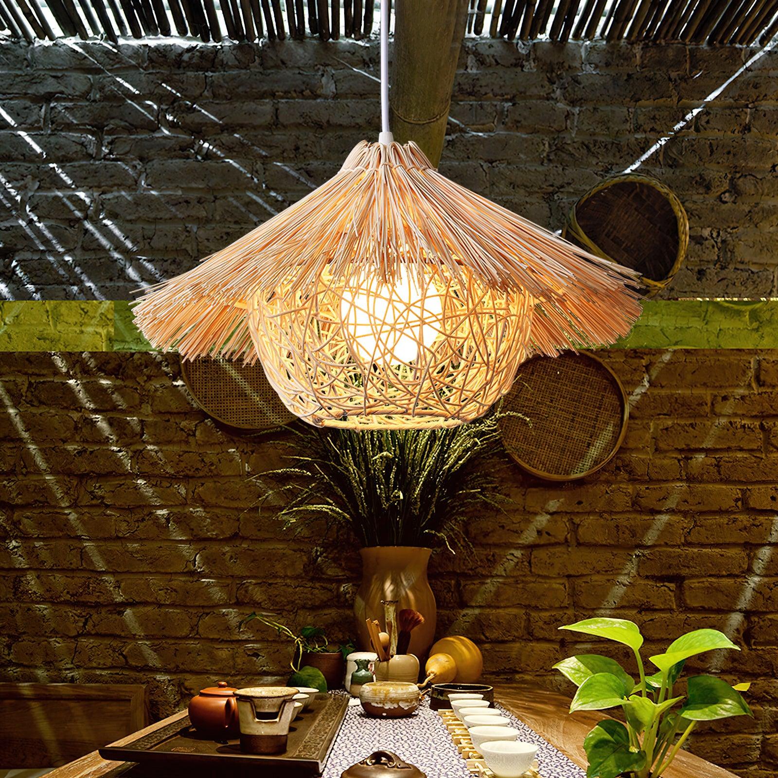 Catala Suspension en Rattan Chapeau de Paille