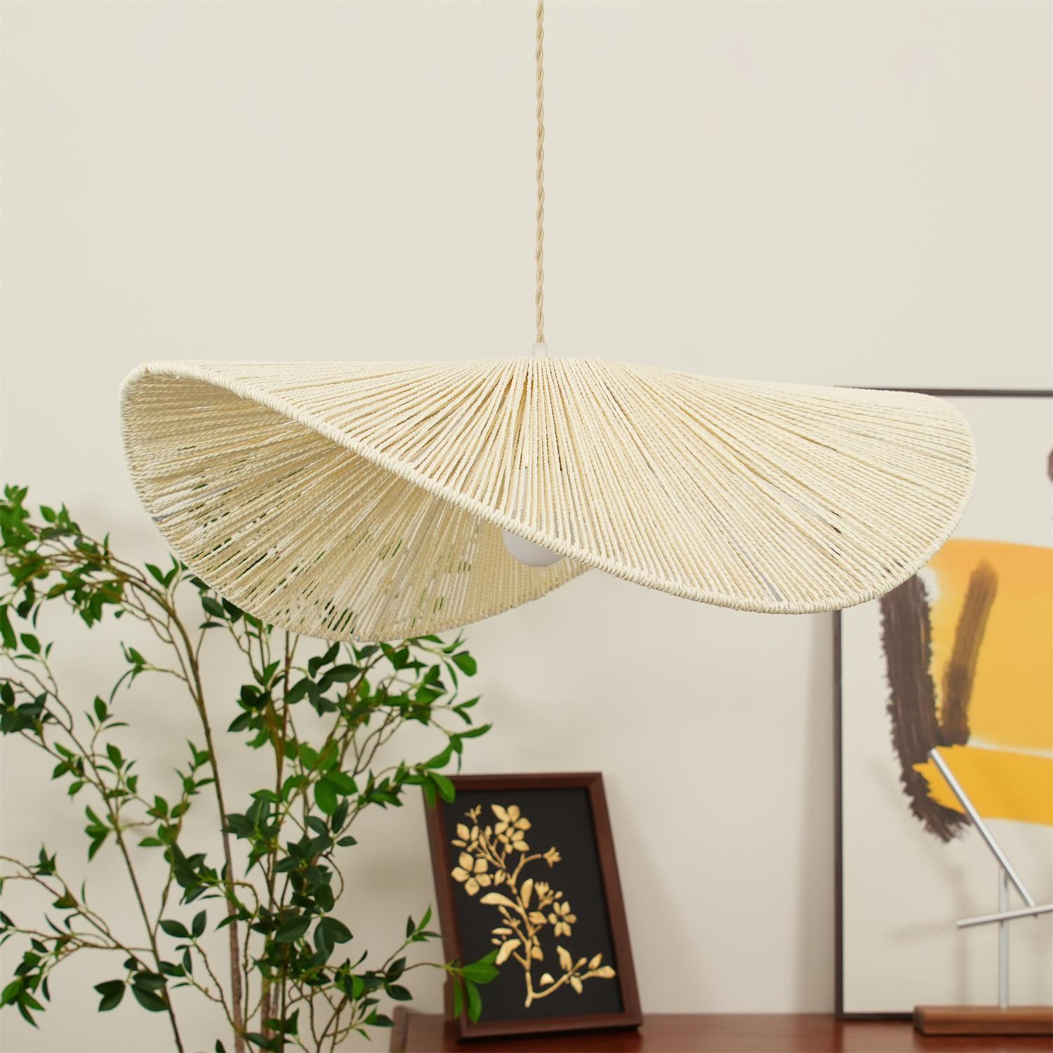 Solara Suspension Rattan Naturel Tissé à la Main