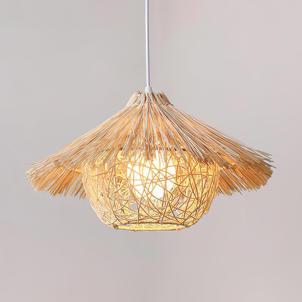 Catala Suspension en Rattan Chapeau de Paille