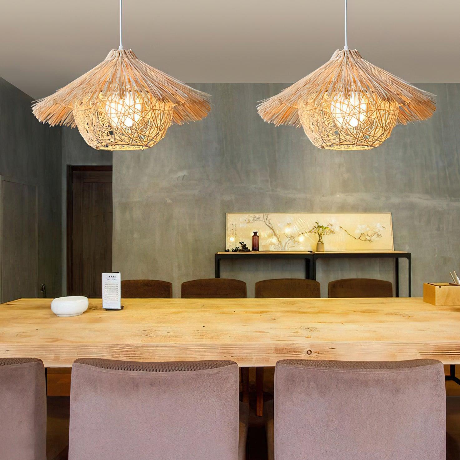 Catala Suspension en Rattan Chapeau de Paille
