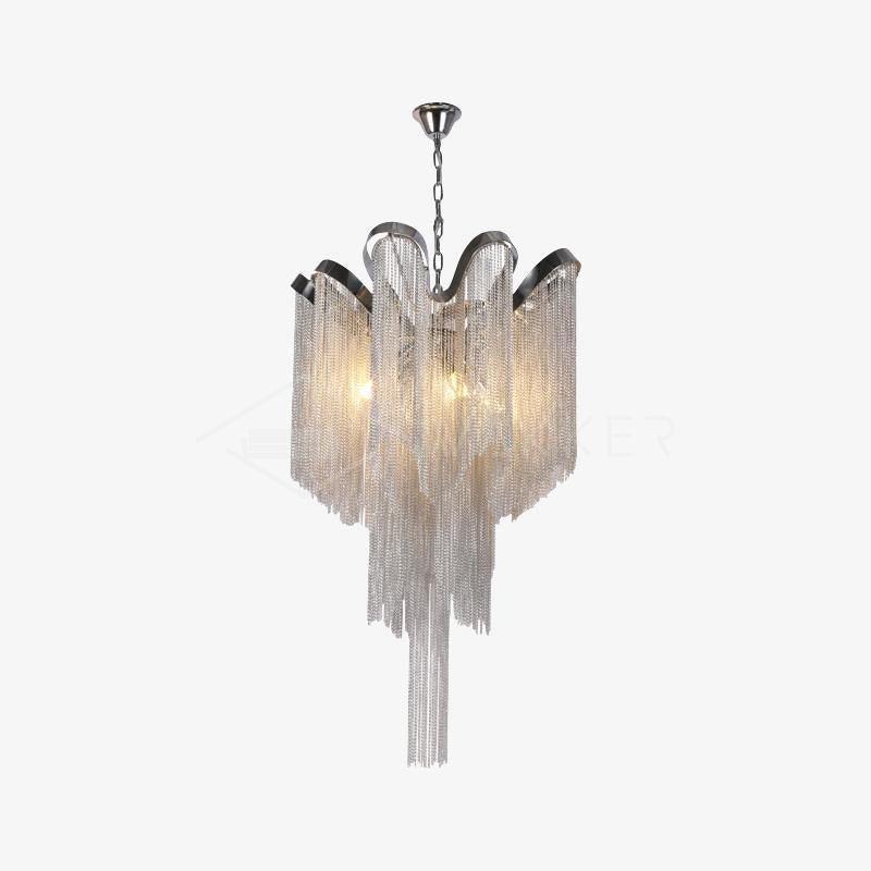 Lustra Suspension Lampe Chaîne en Nickel Coulant