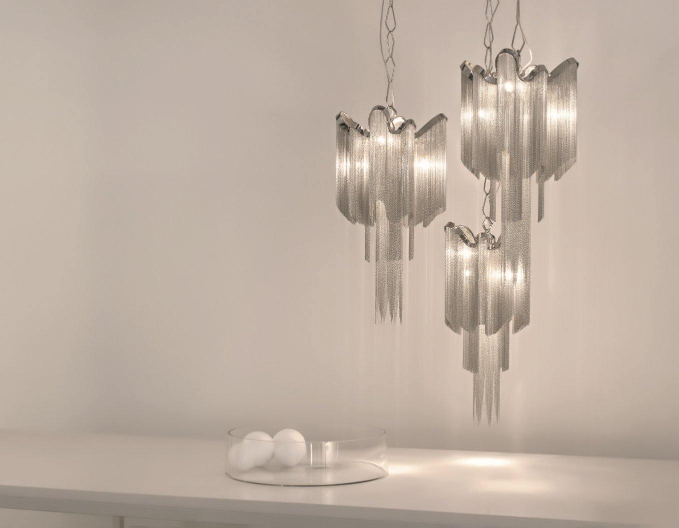 Lustra Suspension Lampe Chaîne en Nickel Coulant