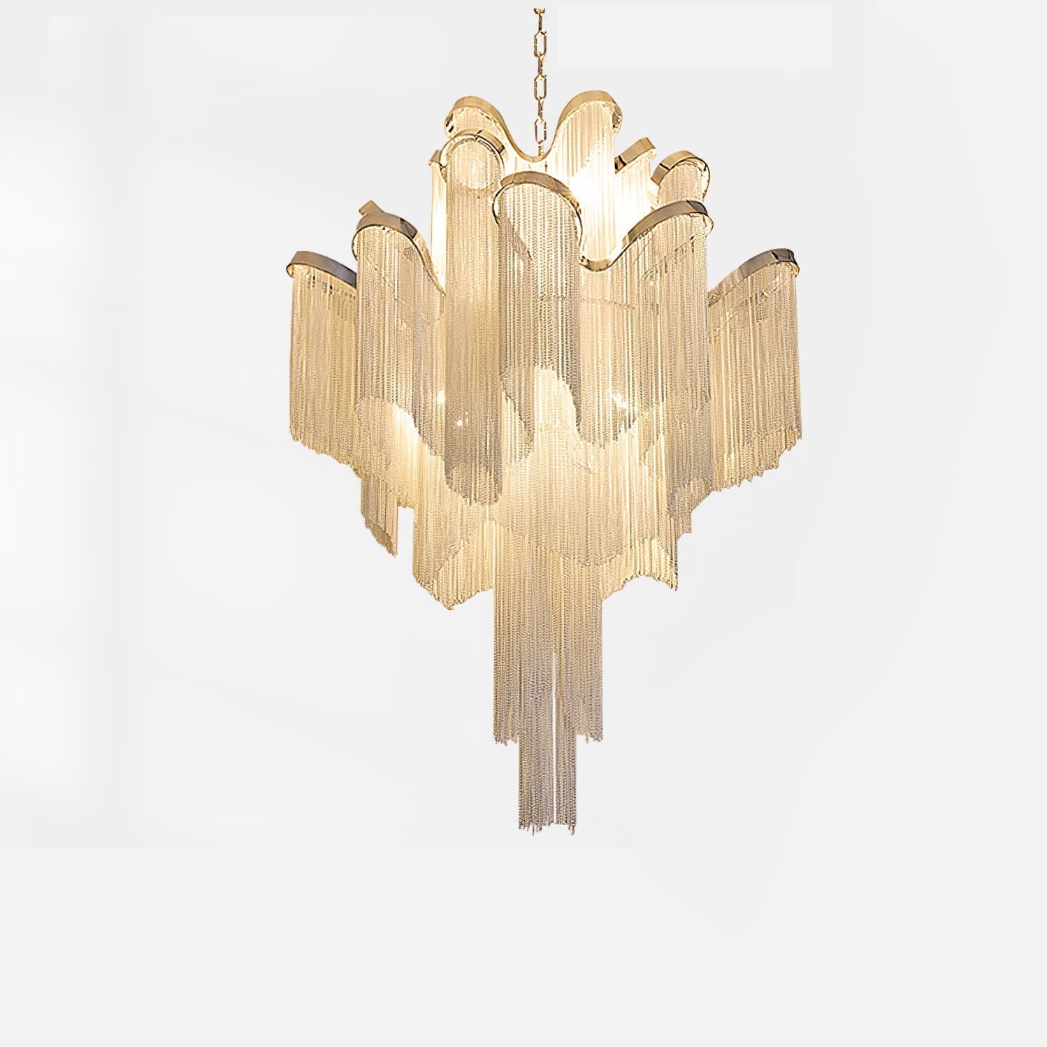 Lustra Suspension Lampe Chaîne en Nickel Coulant