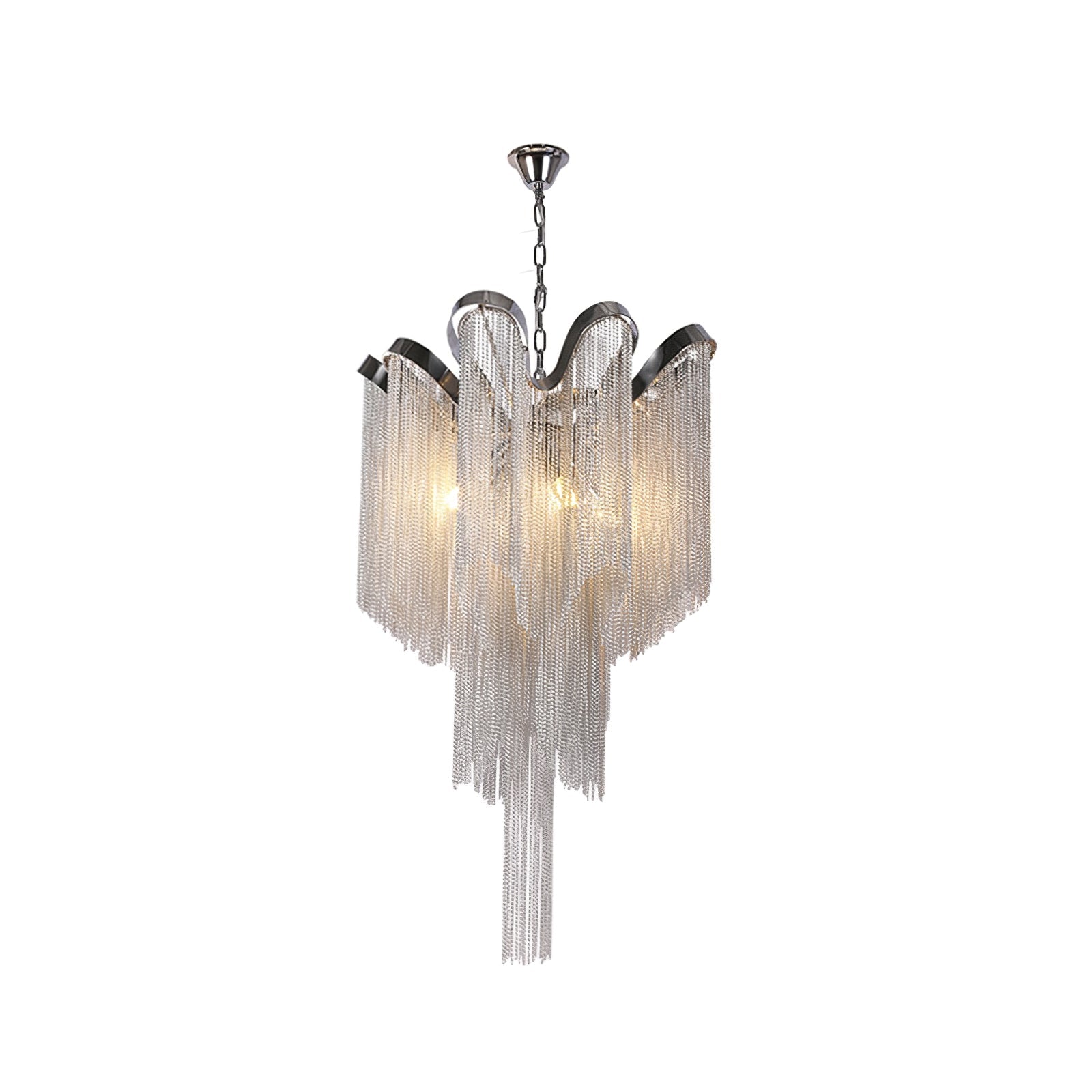 Lustra Suspension Lampe Chaîne en Nickel Coulant