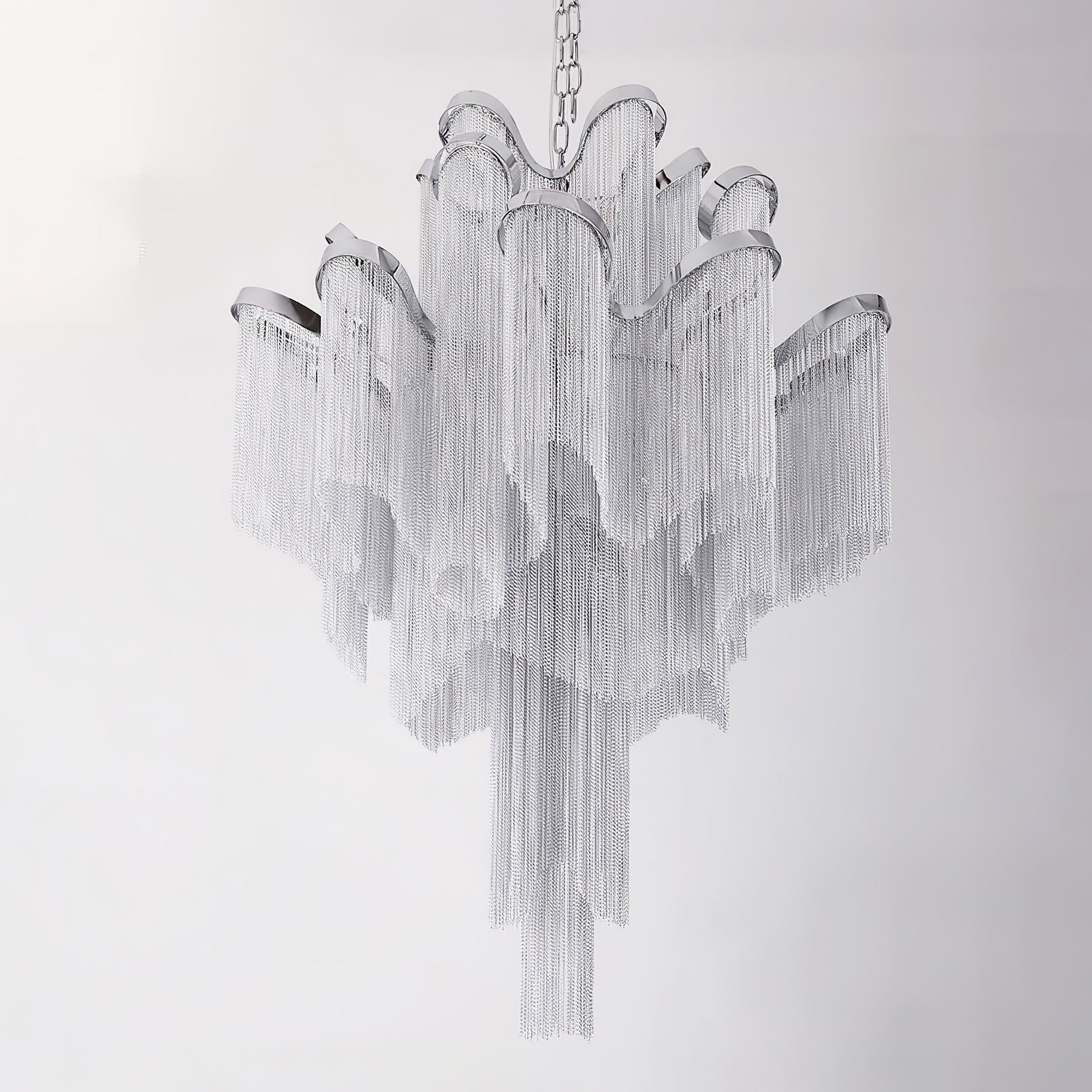 Lustra Suspension Lampe Chaîne en Nickel Coulant