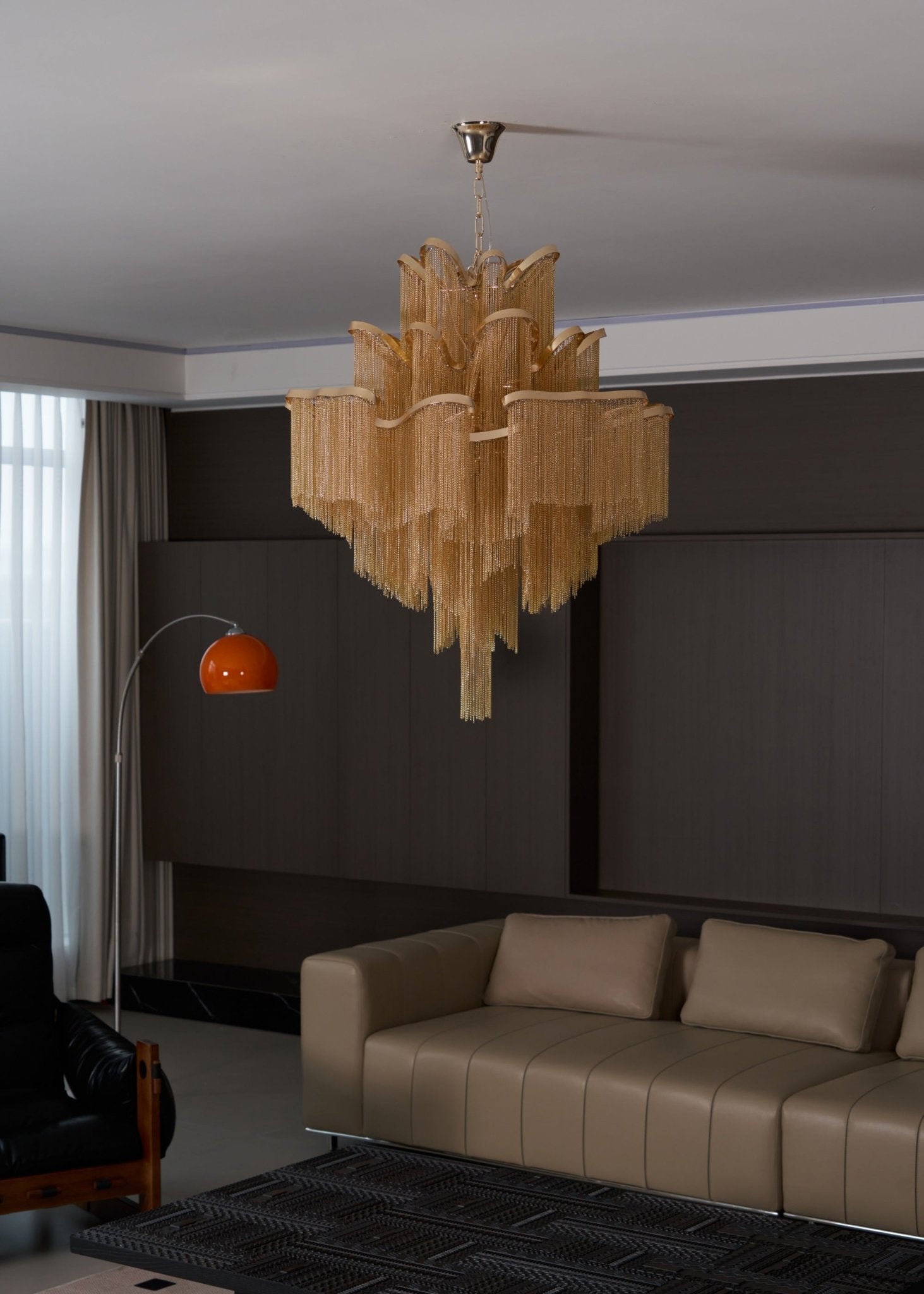 Lustra Suspension Lampe Chaîne en Nickel Coulant