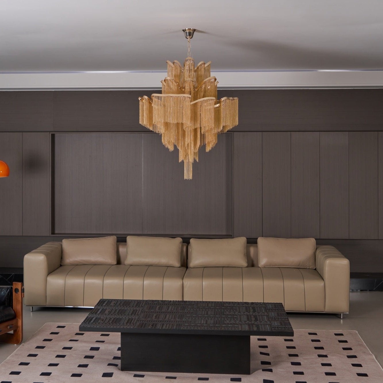 Lustra Suspension Lampe Chaîne en Nickel Coulant