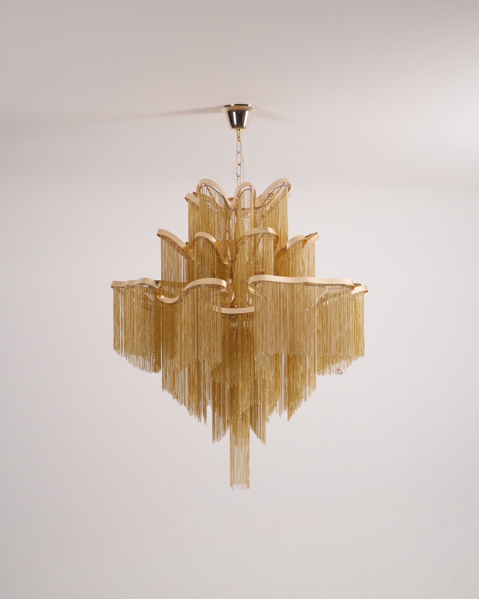 Lustra Suspension Lampe Chaîne en Nickel Coulant
