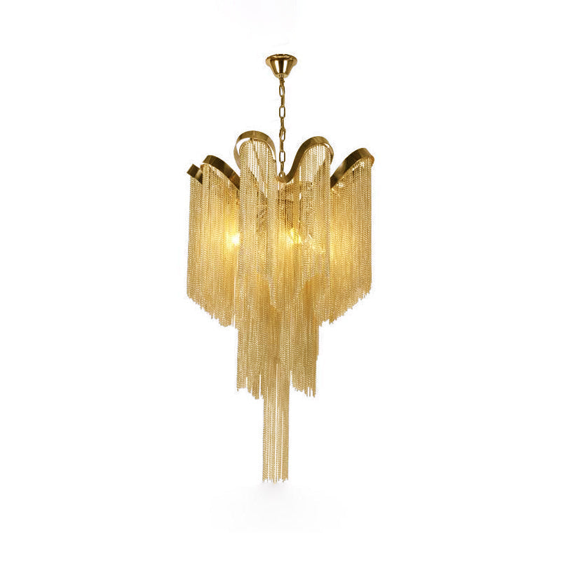 Lustra Suspension Lampe Chaîne en Nickel Coulant