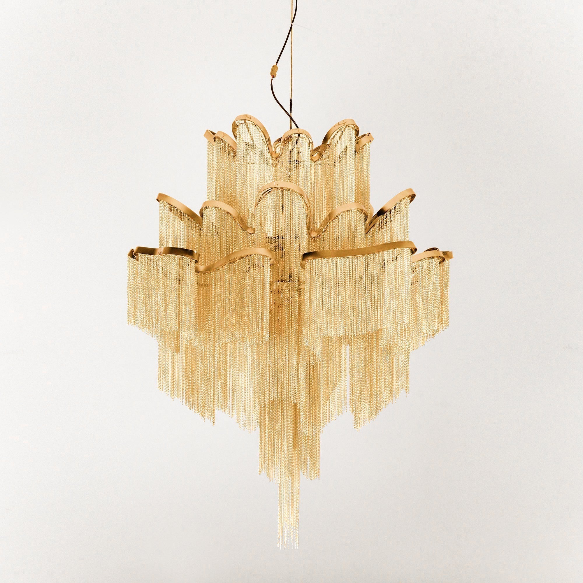 Lustra Suspension Lampe Chaîne en Nickel Coulant