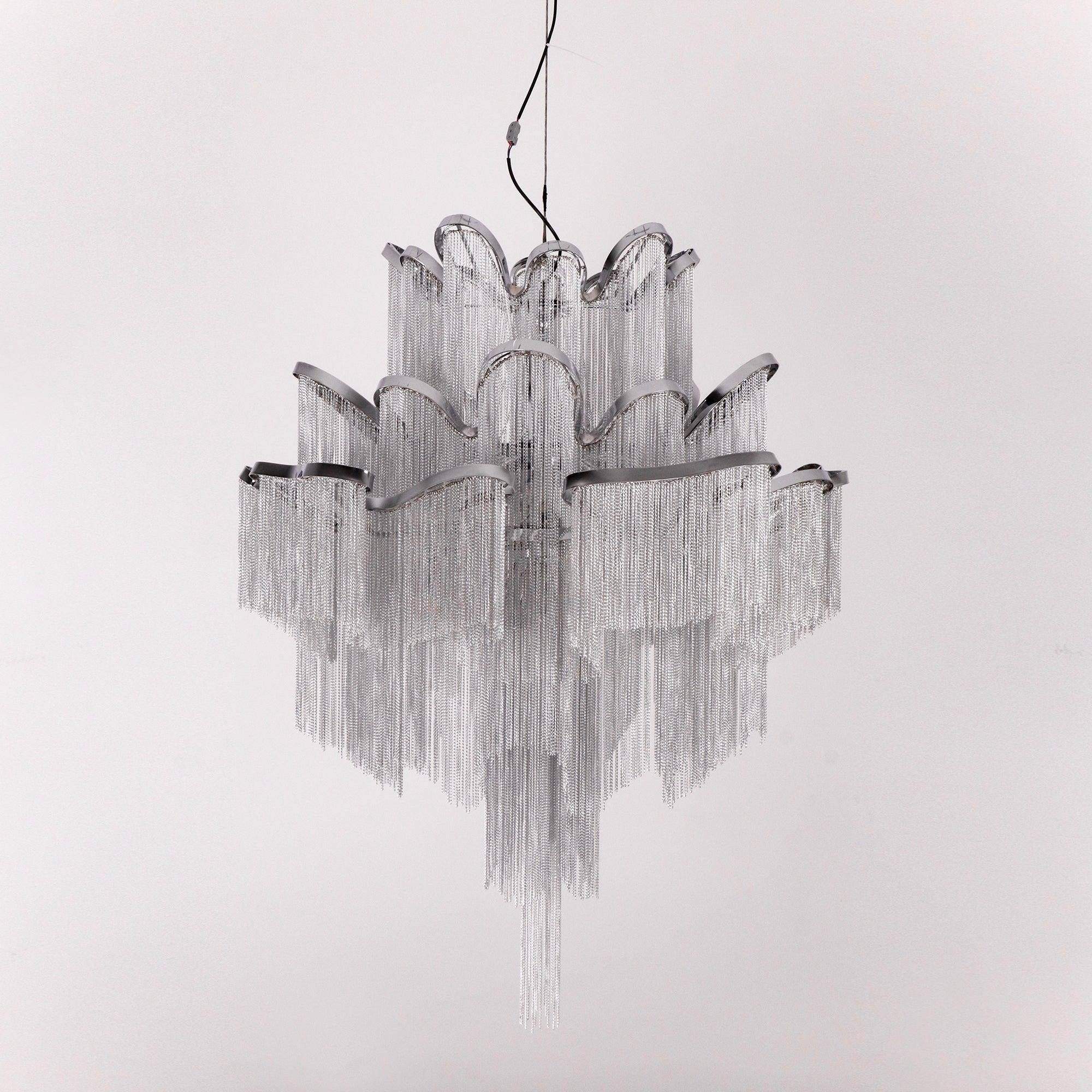 Lustra Suspension Lampe Chaîne en Nickel Coulant
