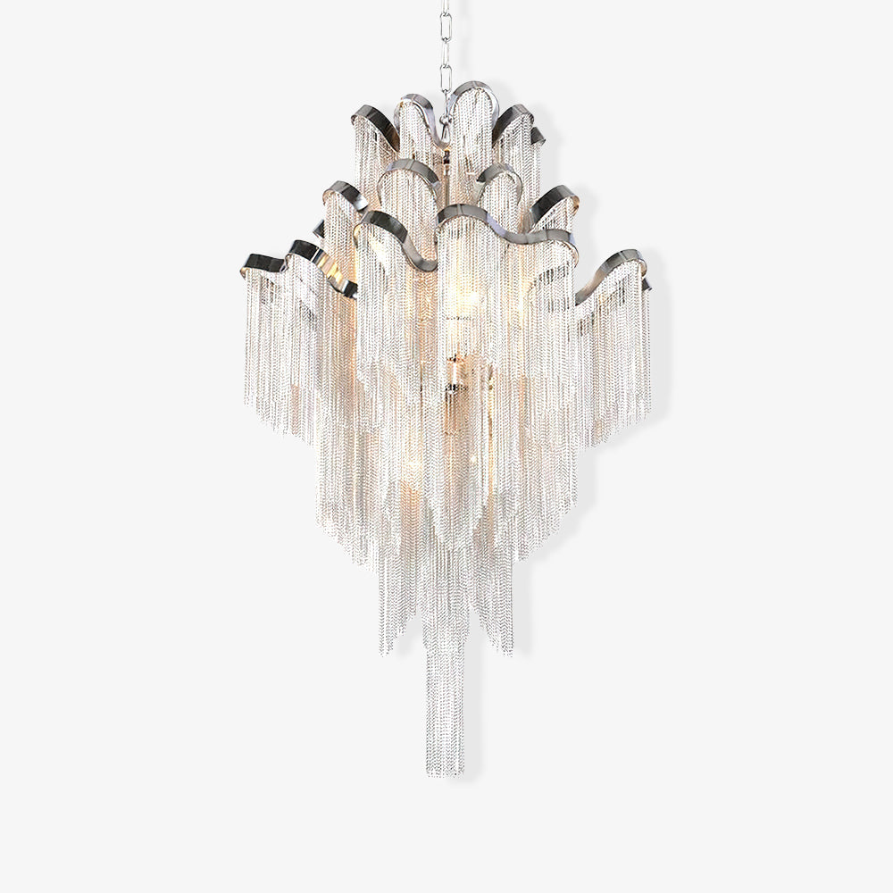 Lustra Suspension Lampe Chaîne en Nickel Coulant