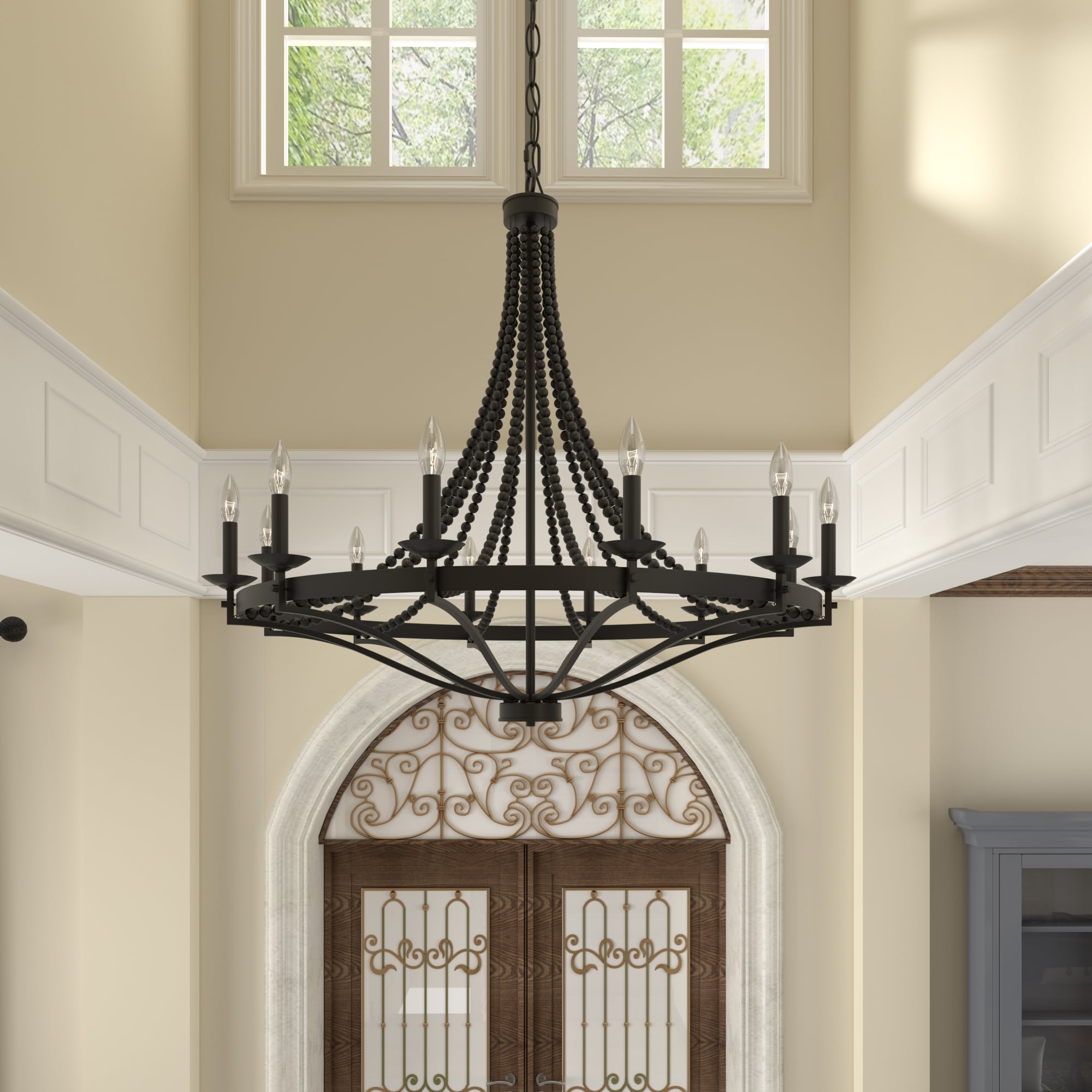 Isoren Ancien Industriel Bois Métal Lustre