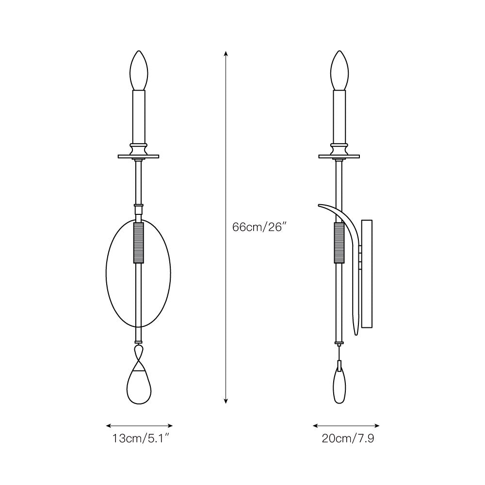 Cotalan Moderne Minimaliste Bougie Cristal Applique Murale