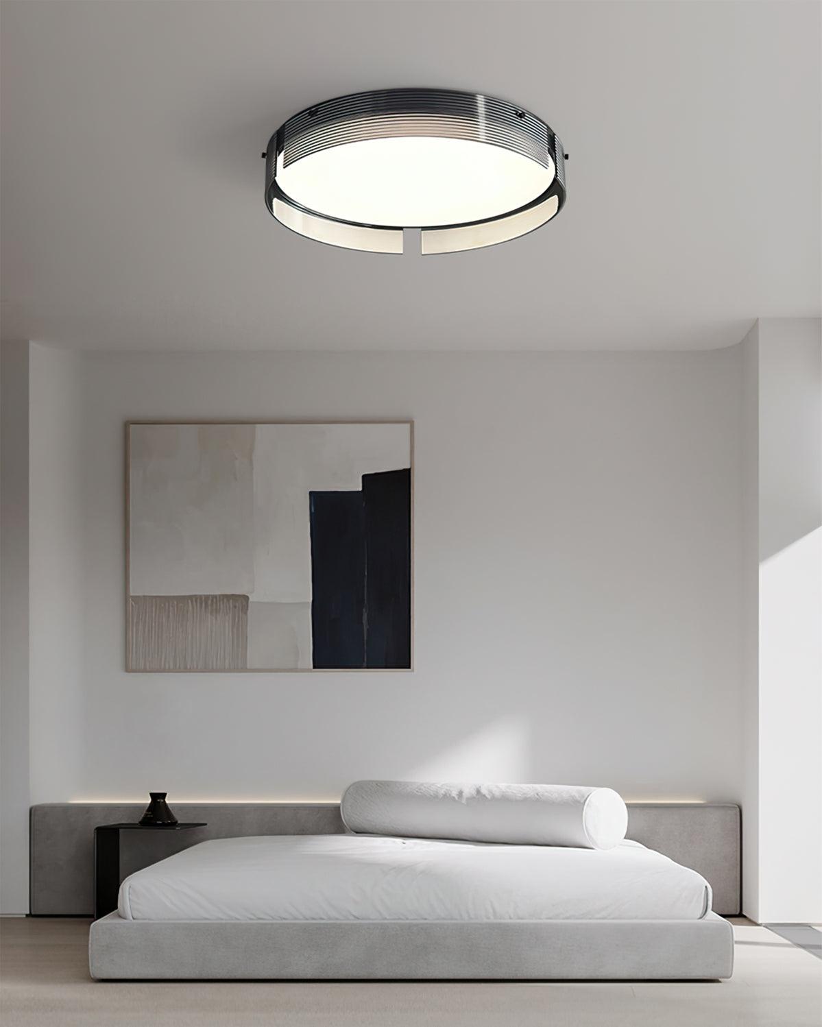 Stripe Laiton Plafonnier Cadre Circulaire Moderne Chambre