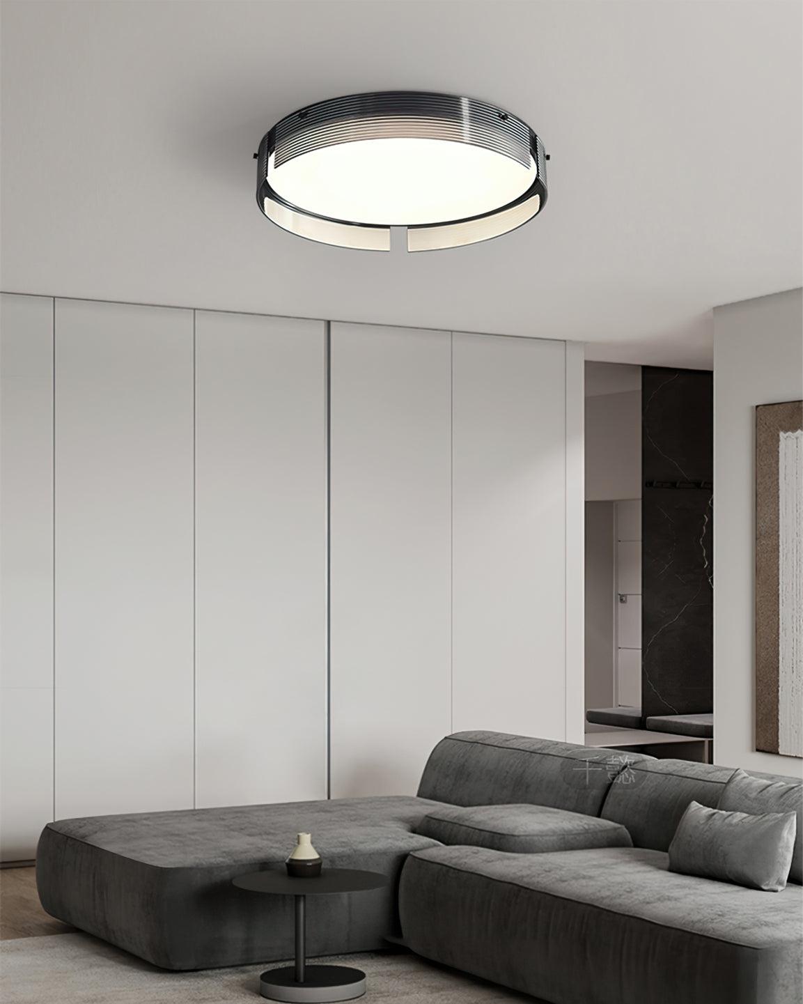 Stripe Laiton Plafonnier Cadre Circulaire Moderne Chambre