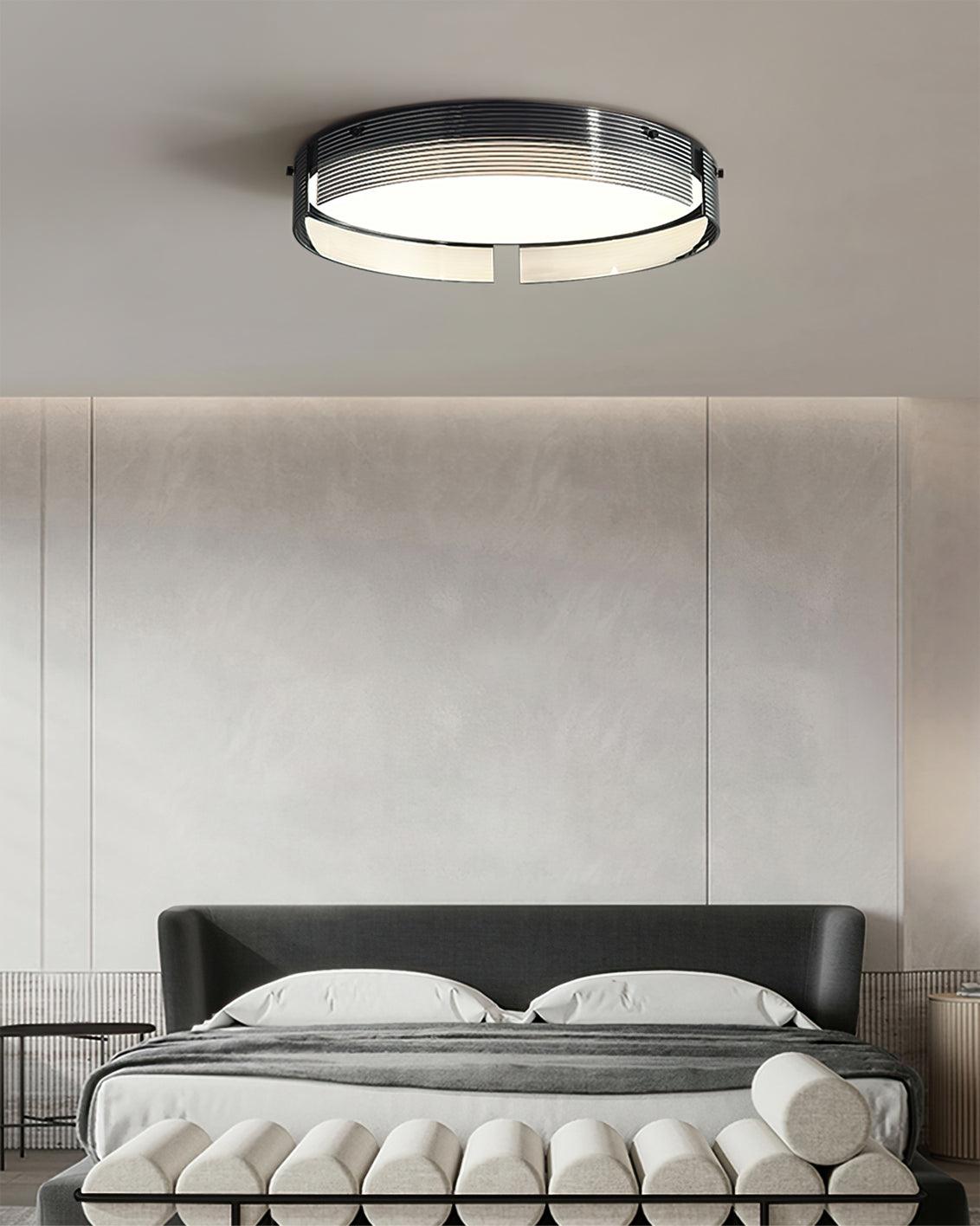 Stripe Laiton Plafonnier Cadre Circulaire Moderne Chambre
