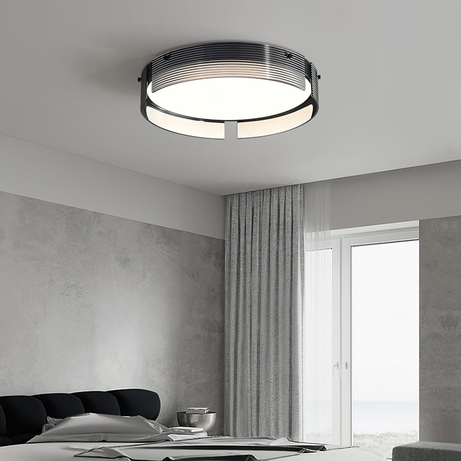 Stripe Laiton Plafonnier Cadre Circulaire Moderne Chambre