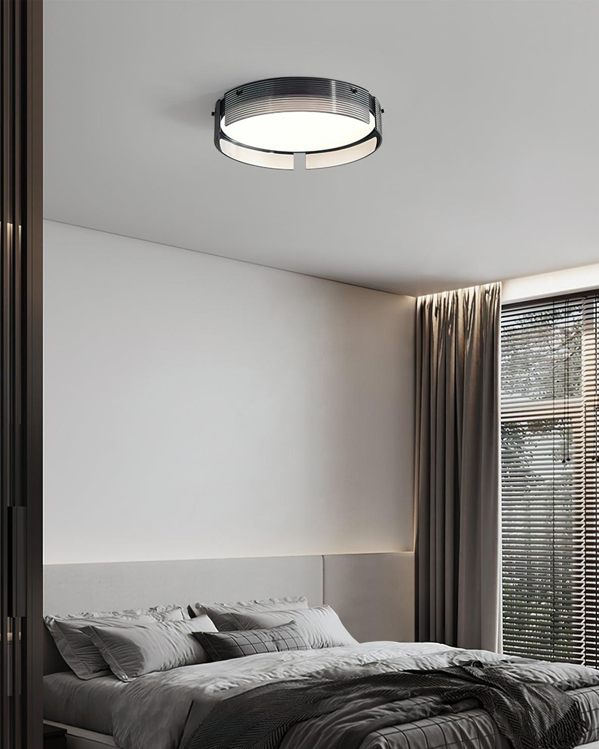 Stripe Laiton Plafonnier Cadre Circulaire Moderne Chambre