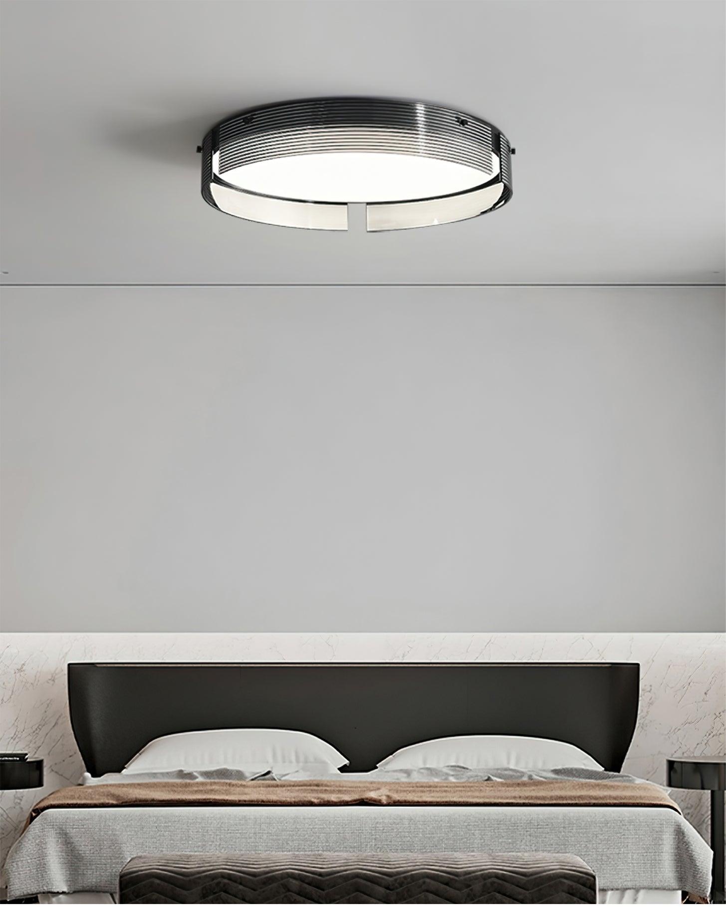 Stripe Laiton Plafonnier Cadre Circulaire Moderne Chambre