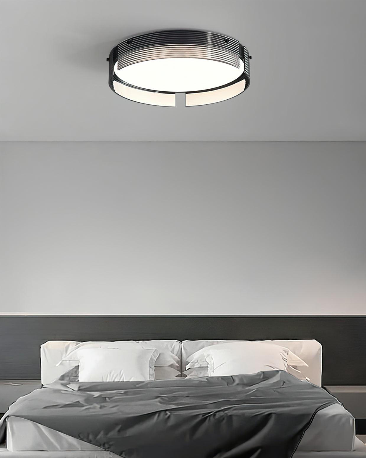 Stripe Laiton Plafonnier Cadre Circulaire Moderne Chambre
