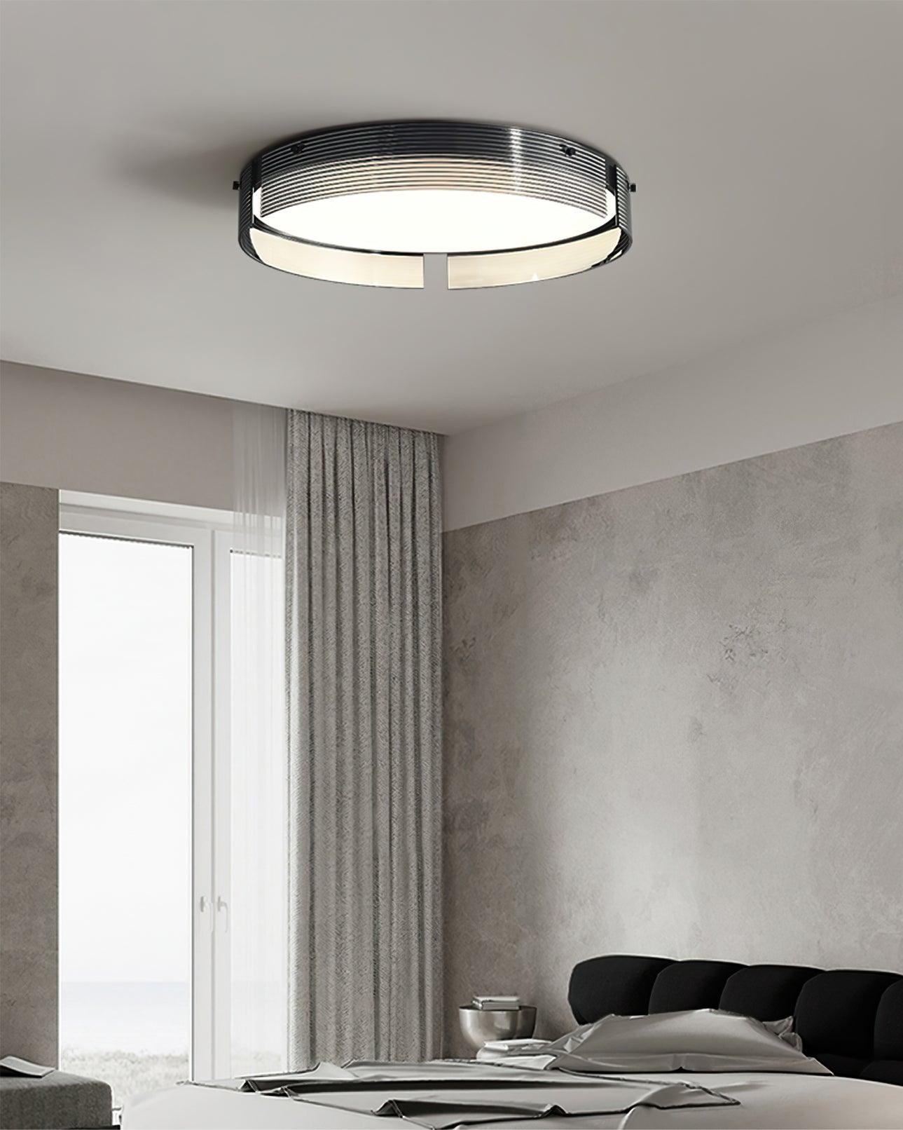 Stripe Laiton Plafonnier Cadre Circulaire Moderne Chambre