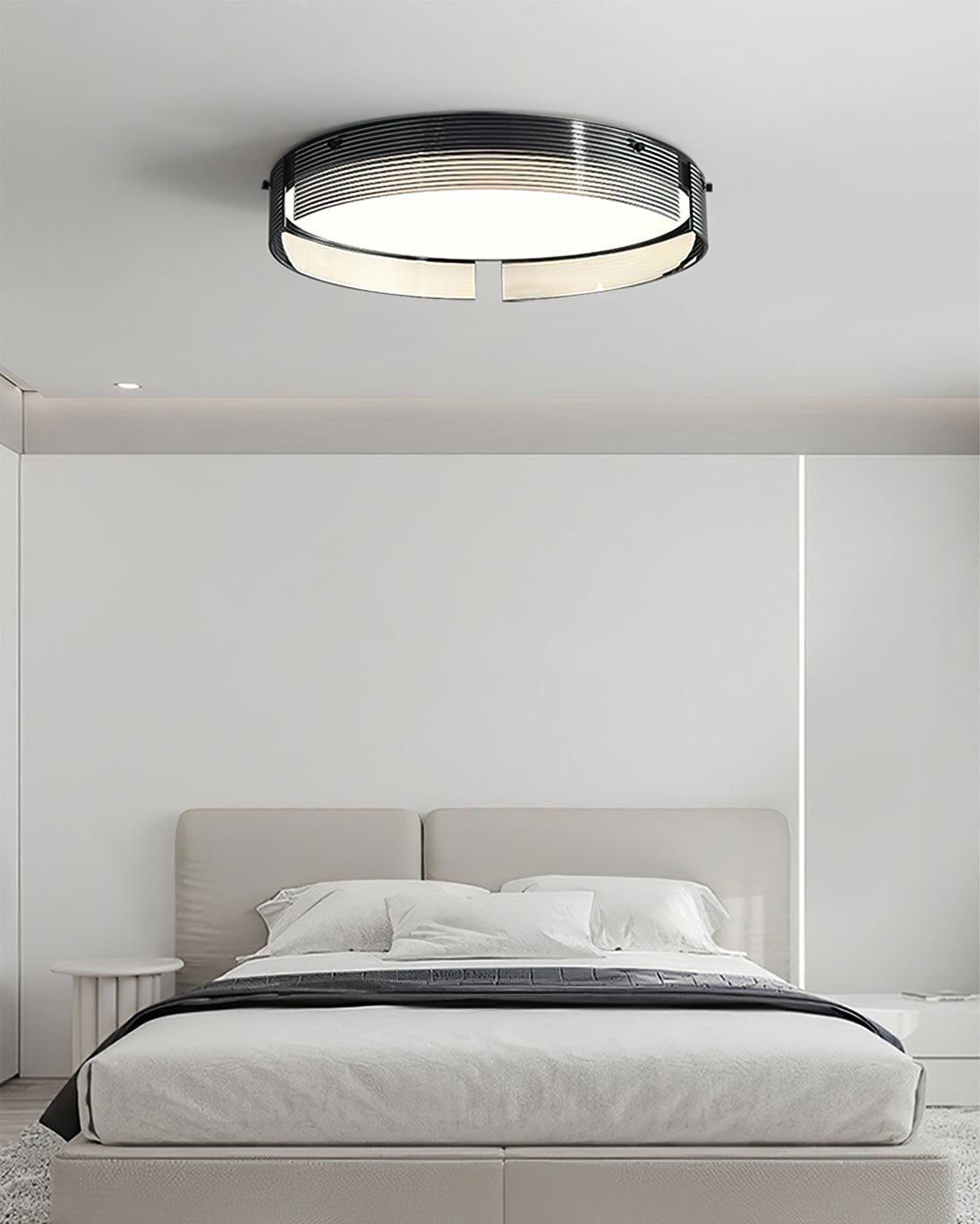 Stripe Laiton Plafonnier Cadre Circulaire Moderne Chambre