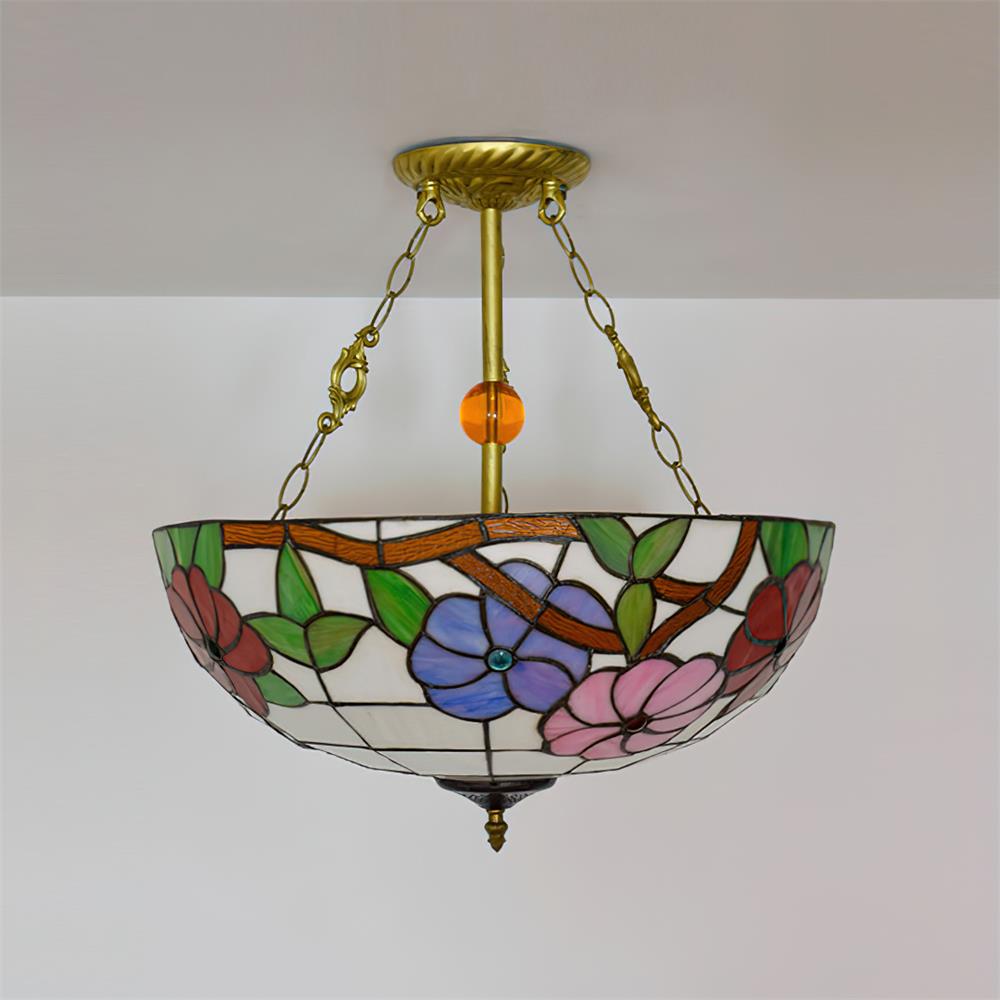 Tiffany Lustre en Verre en Forme de Bol