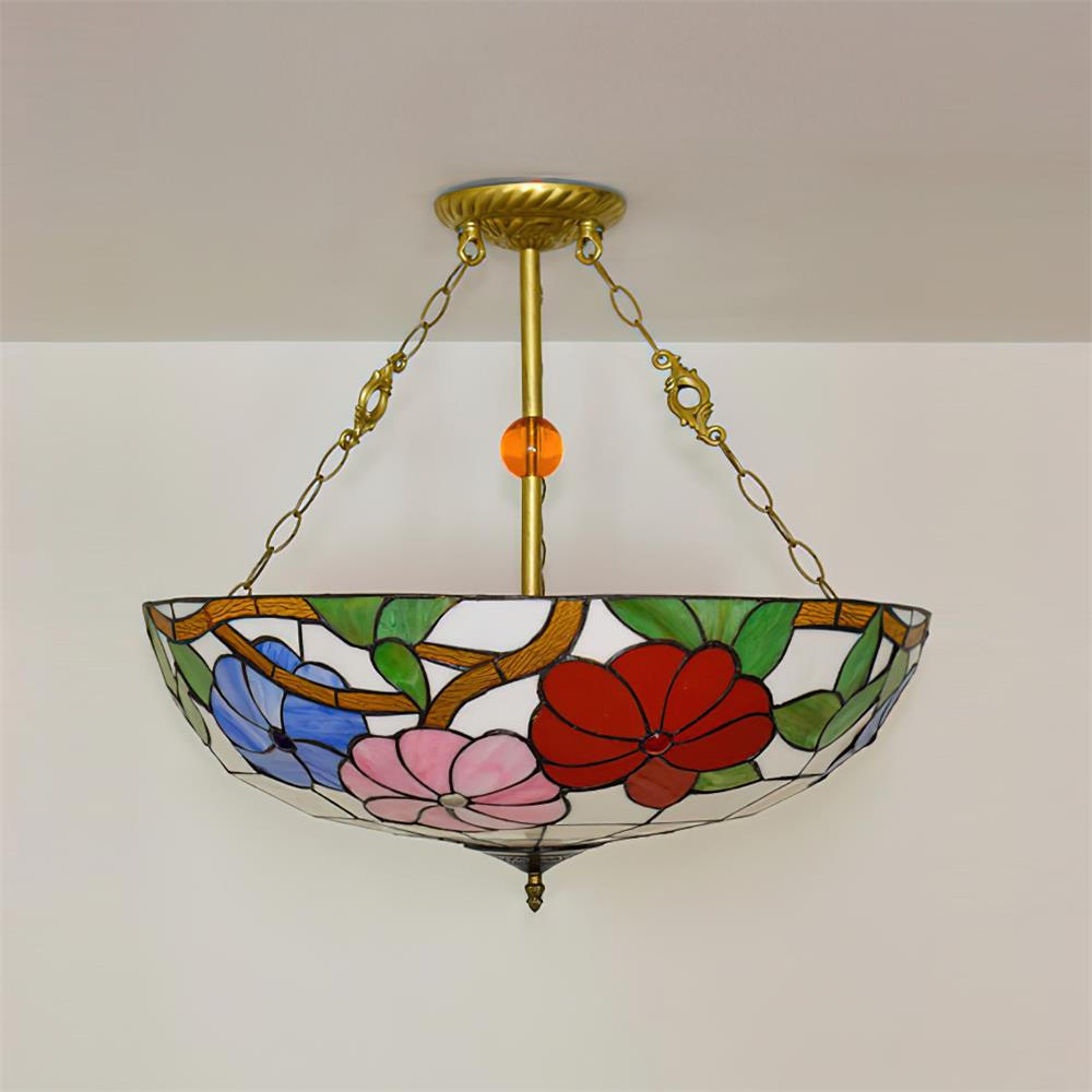Tiffany Lustre en Verre en Forme de Bol