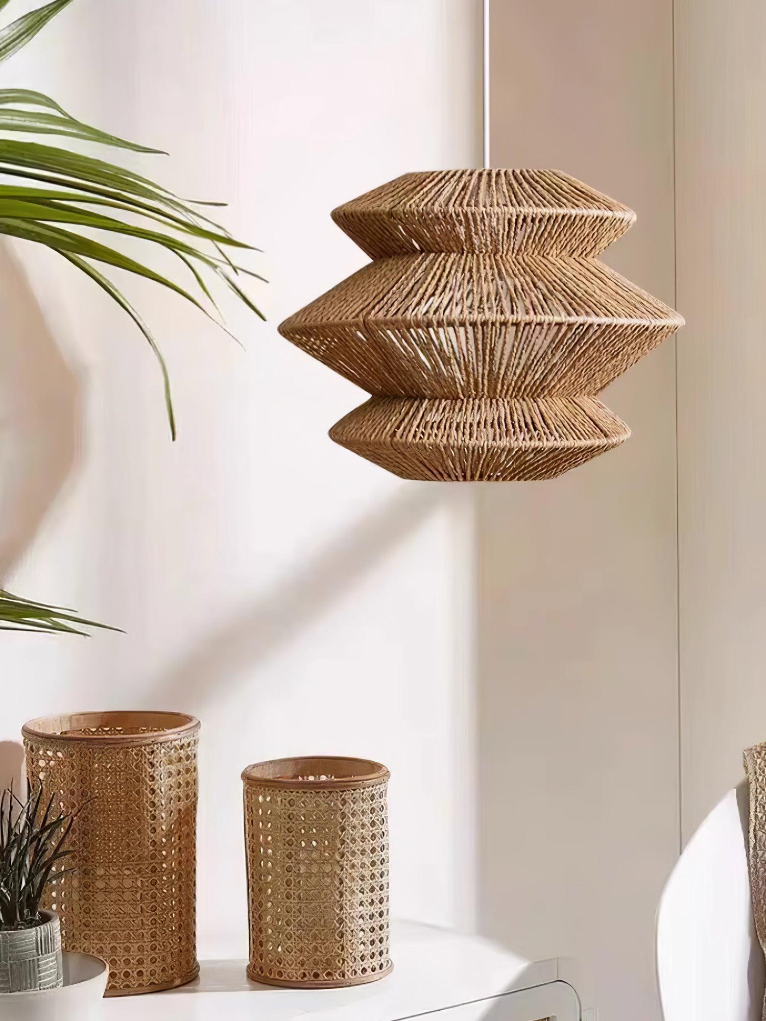 Suru Lampe Suspendue Tissée Île Organique