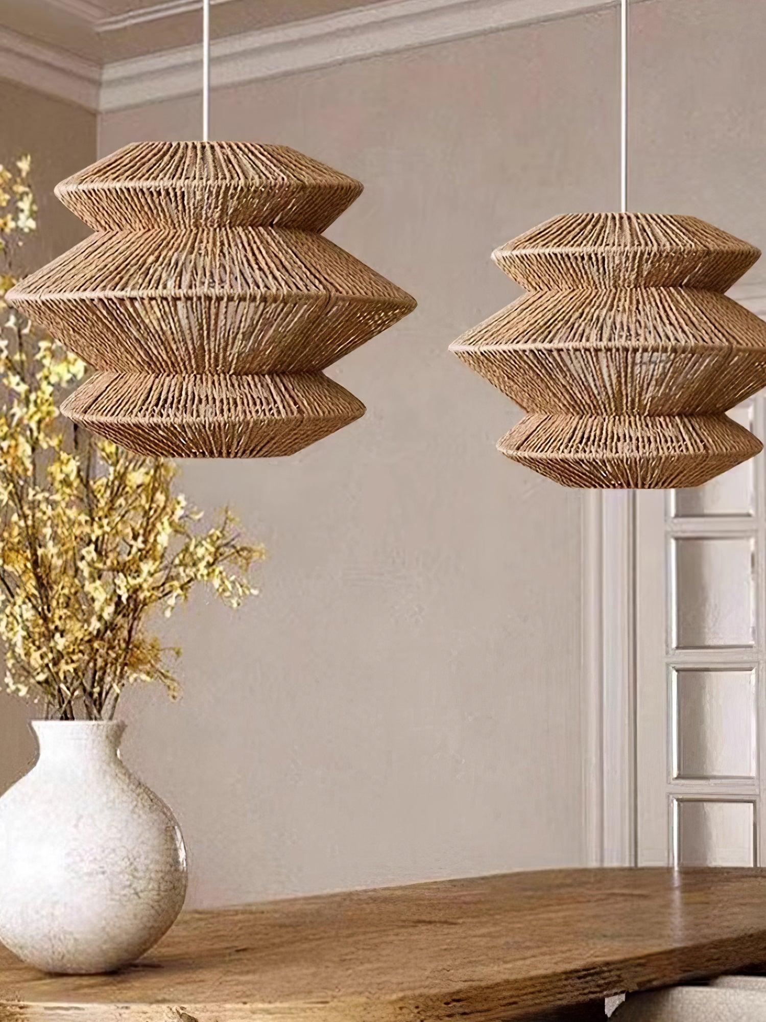 Suru Lampe Suspendue Tissée Île Organique