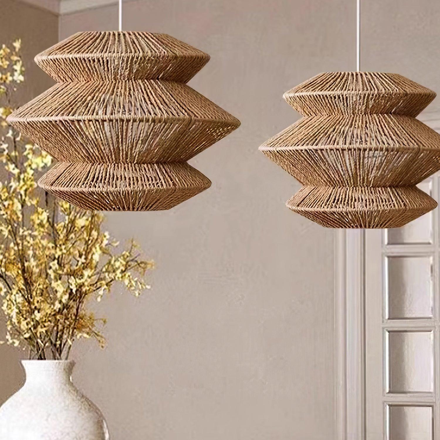 Suru Lampe Suspendue Tissée Île Organique