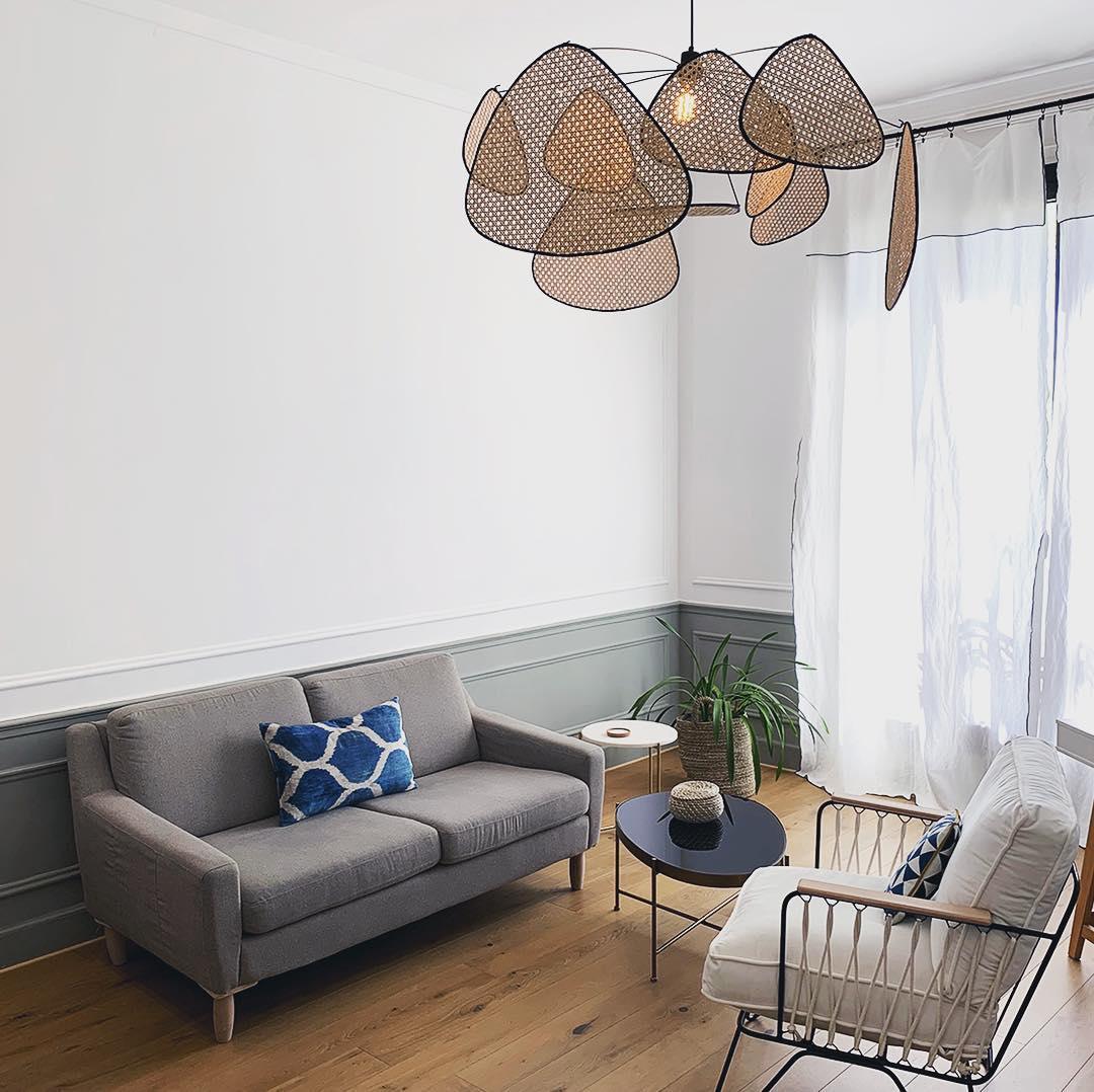 Lustra Suspension Rattan Swag Industrielle