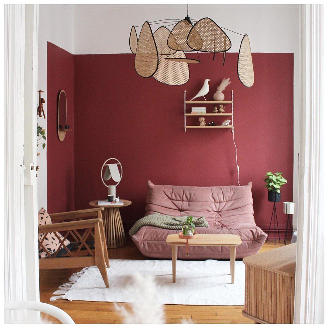 Lustra Lustre Écran Cannage Suspension Rétro