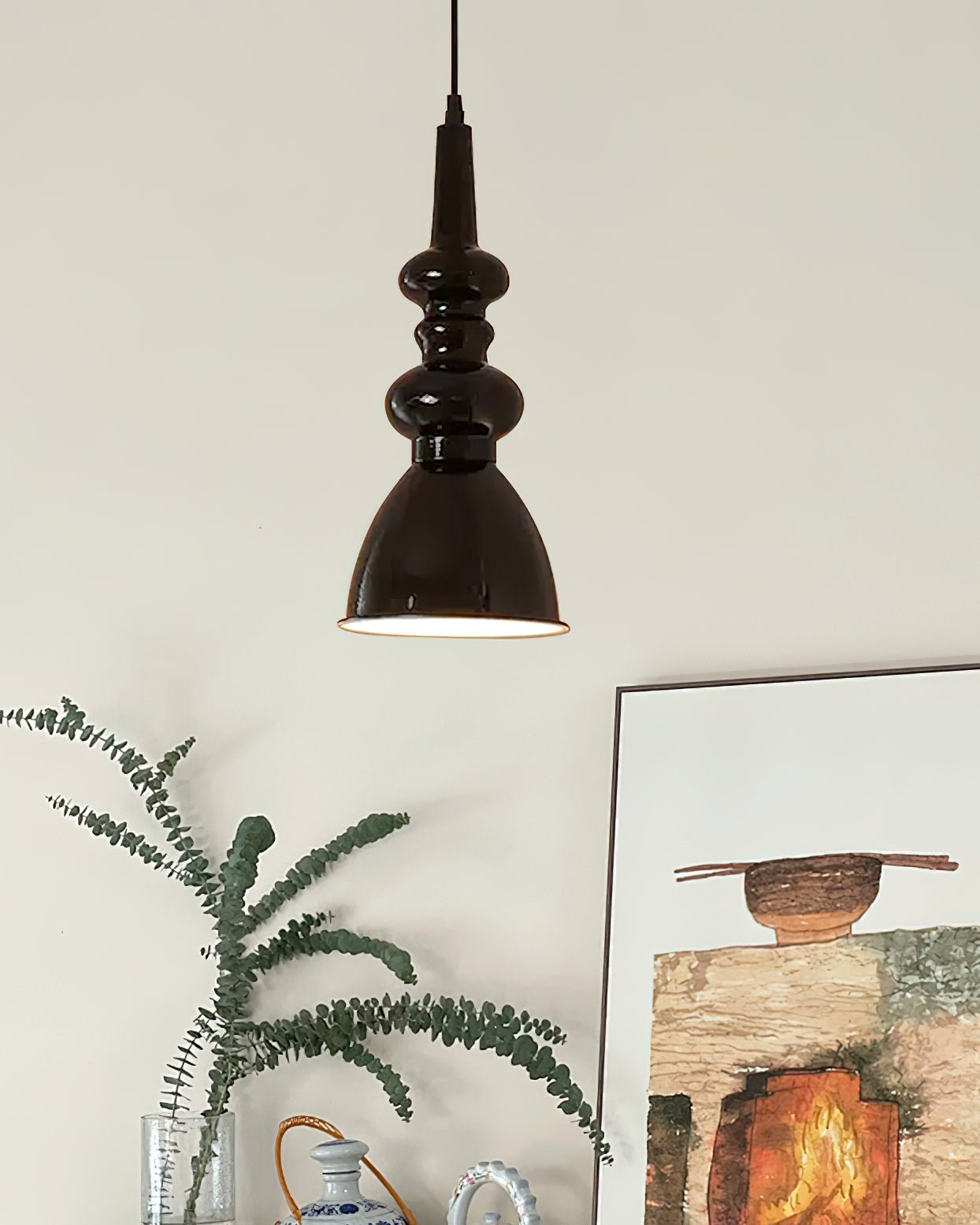 Aurvaror Nordic Art Noir Suspension Lumière