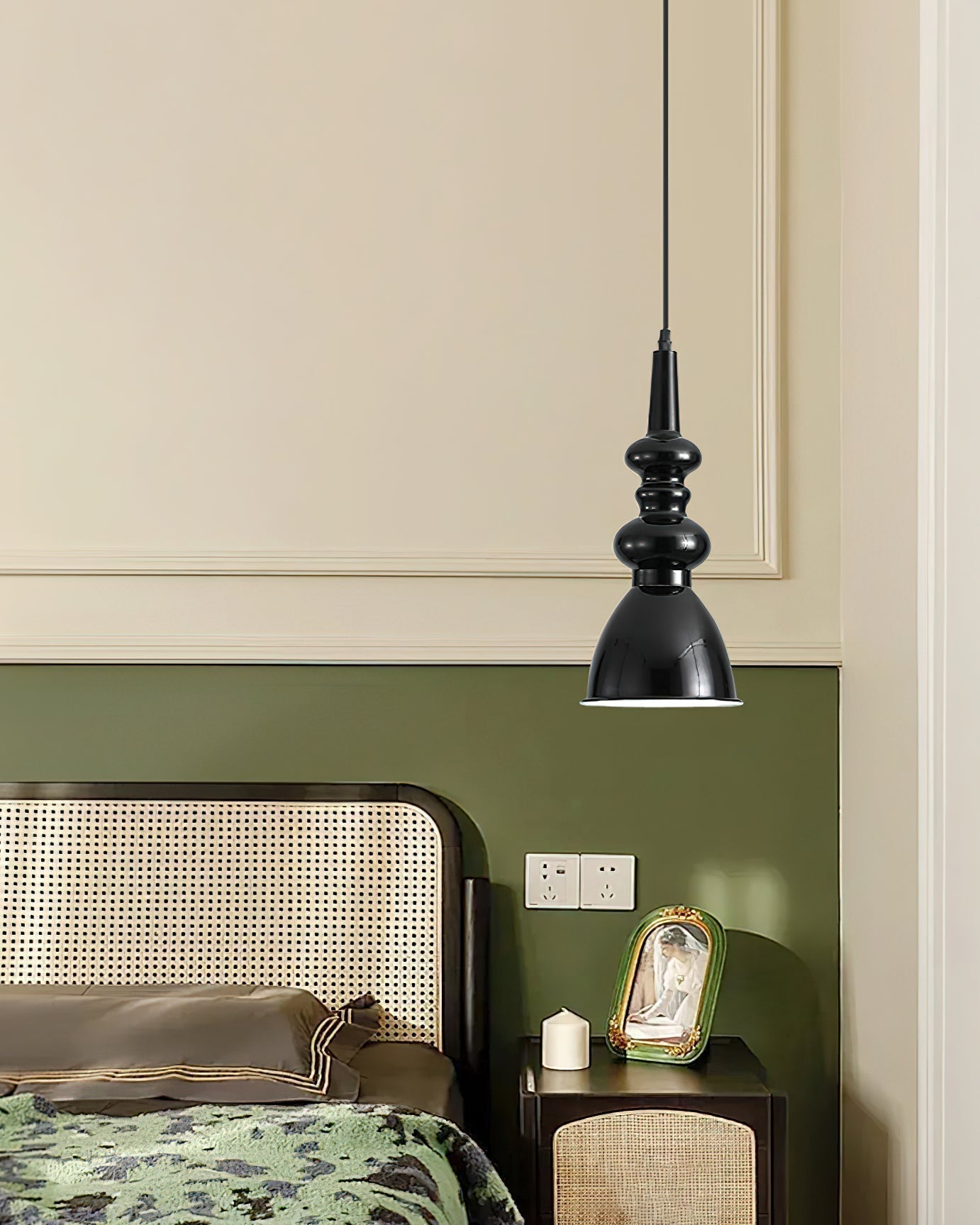 Aurvaror Nordic Art Noir Suspension Lumière