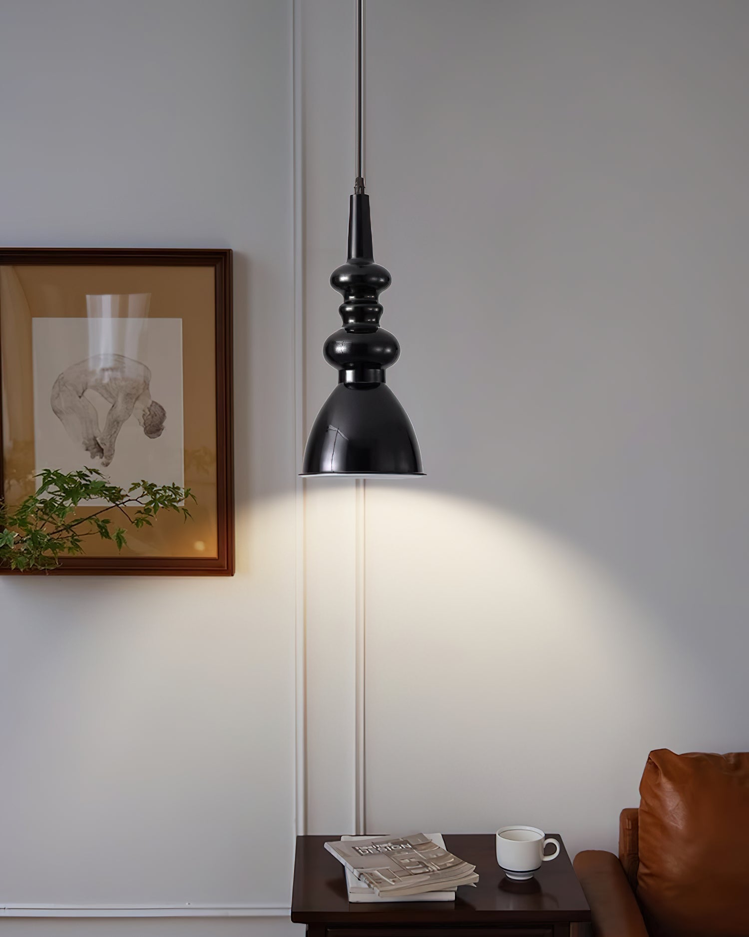 Aurvaror Nordic Art Noir Suspension Lumière