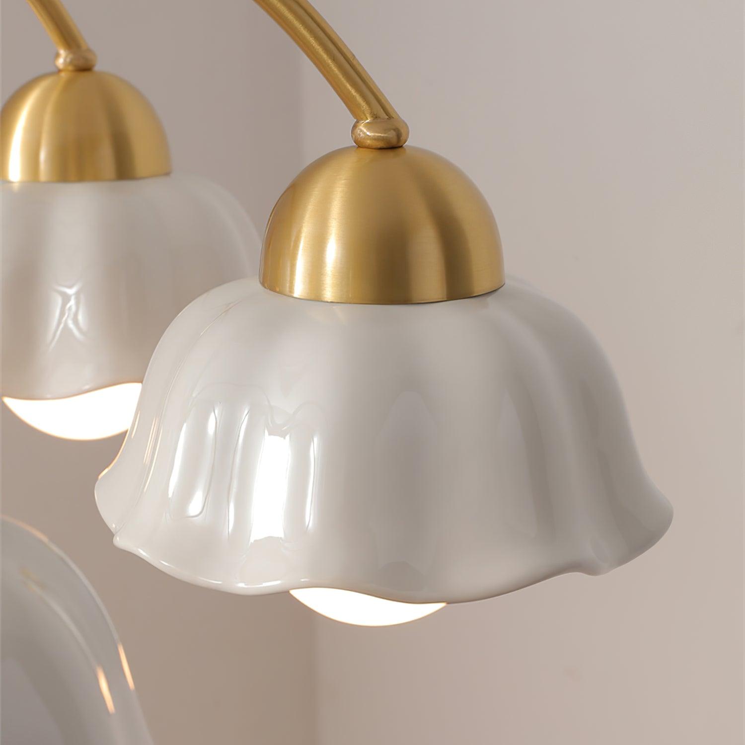 Lustra Lustre Laiton Bois Opaline Céramique