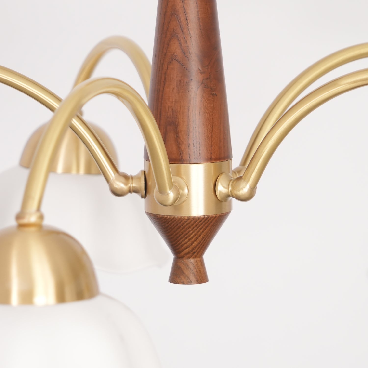 Lustra Lustre Laiton Bois Opaline Céramique