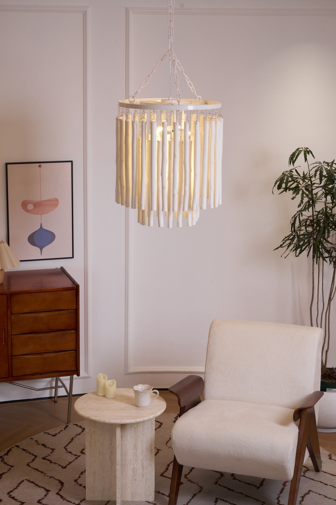 Nyphaiel Lustre en Bois Luxe Postmoderne