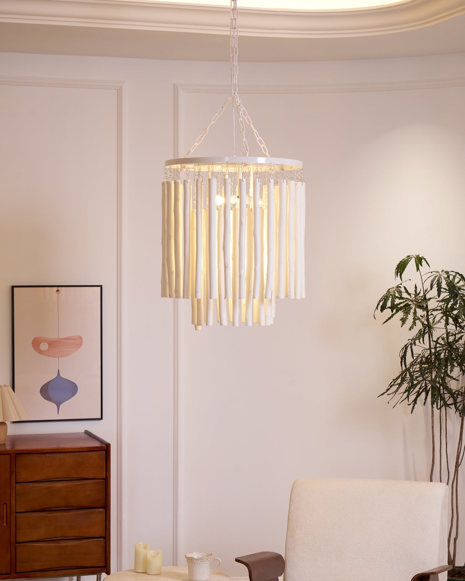 Nyphaiel Lustre en Bois Luxe Postmoderne