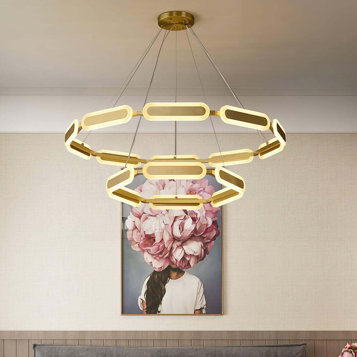 Lustra Lustre Anneau Géométrique en Laiton