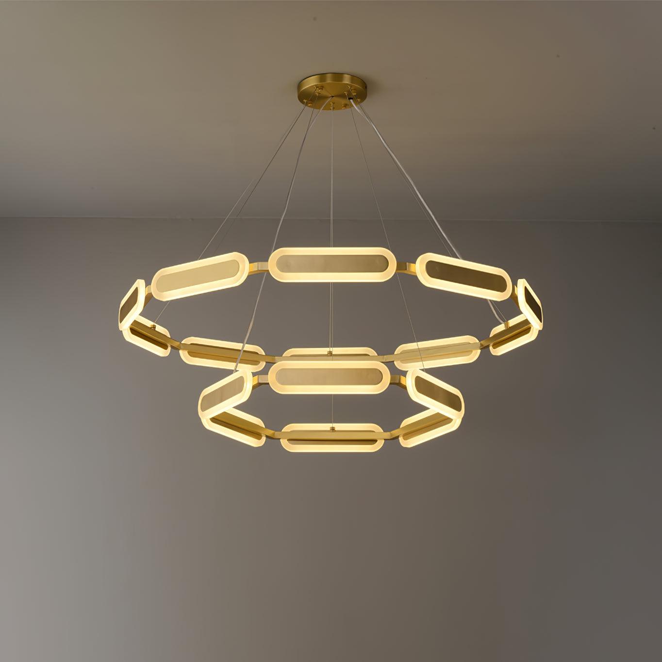 Lustra Lustre Anneau Géométrique en Laiton