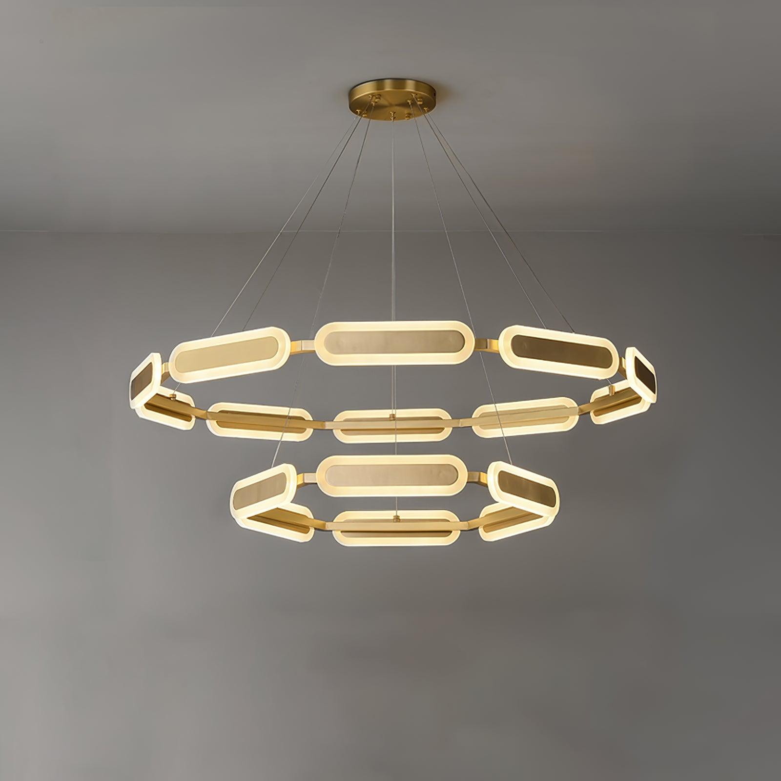 Lustra Lustre Anneau Géométrique en Laiton