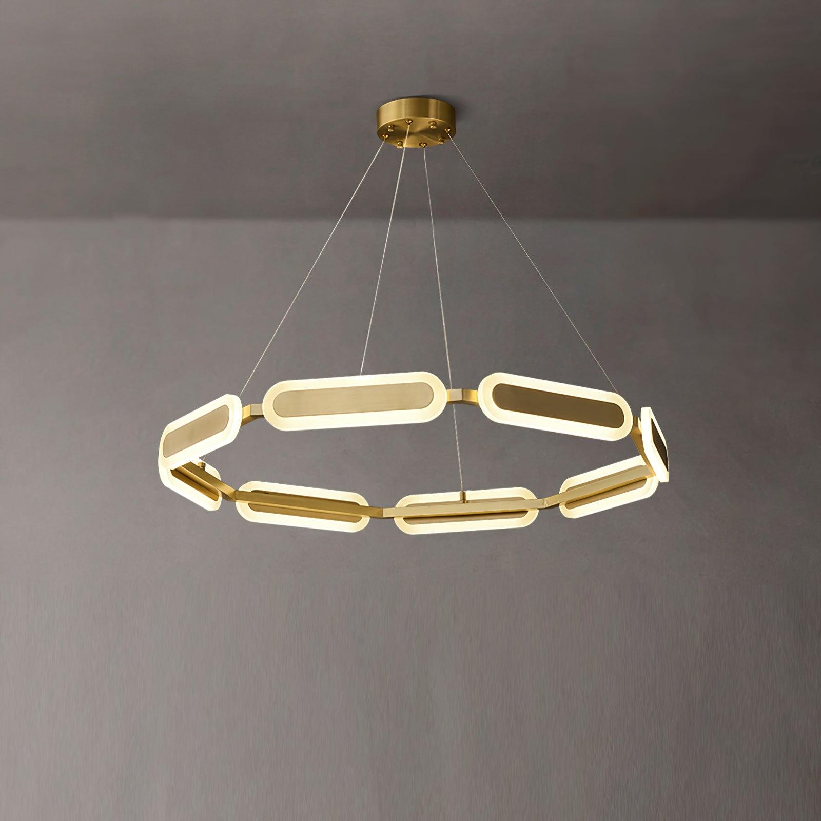 Lustra Lustre Anneau Géométrique en Laiton