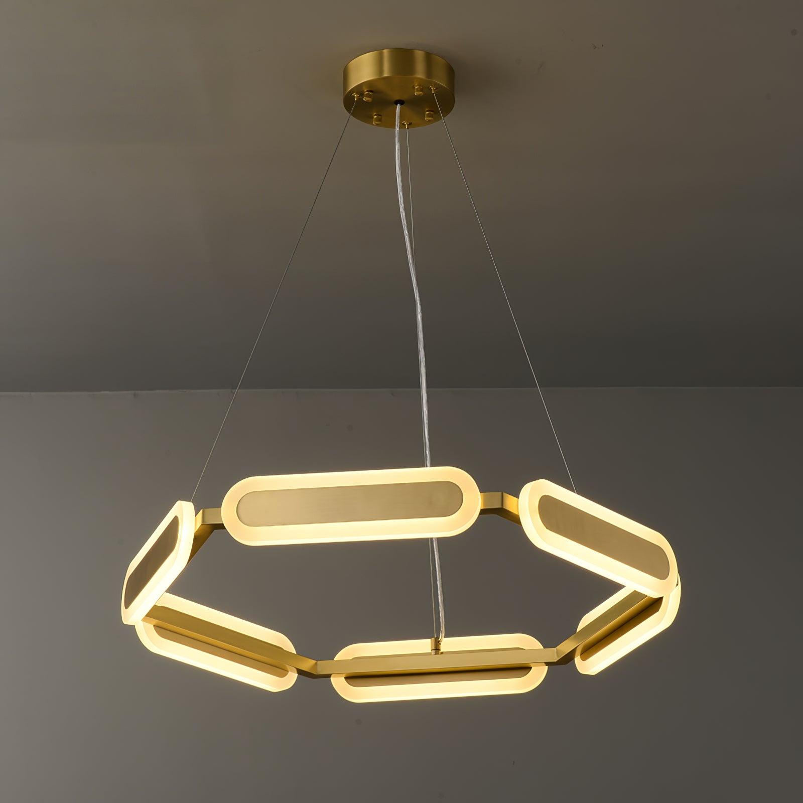 Lustra Lustre Anneau Géométrique en Laiton